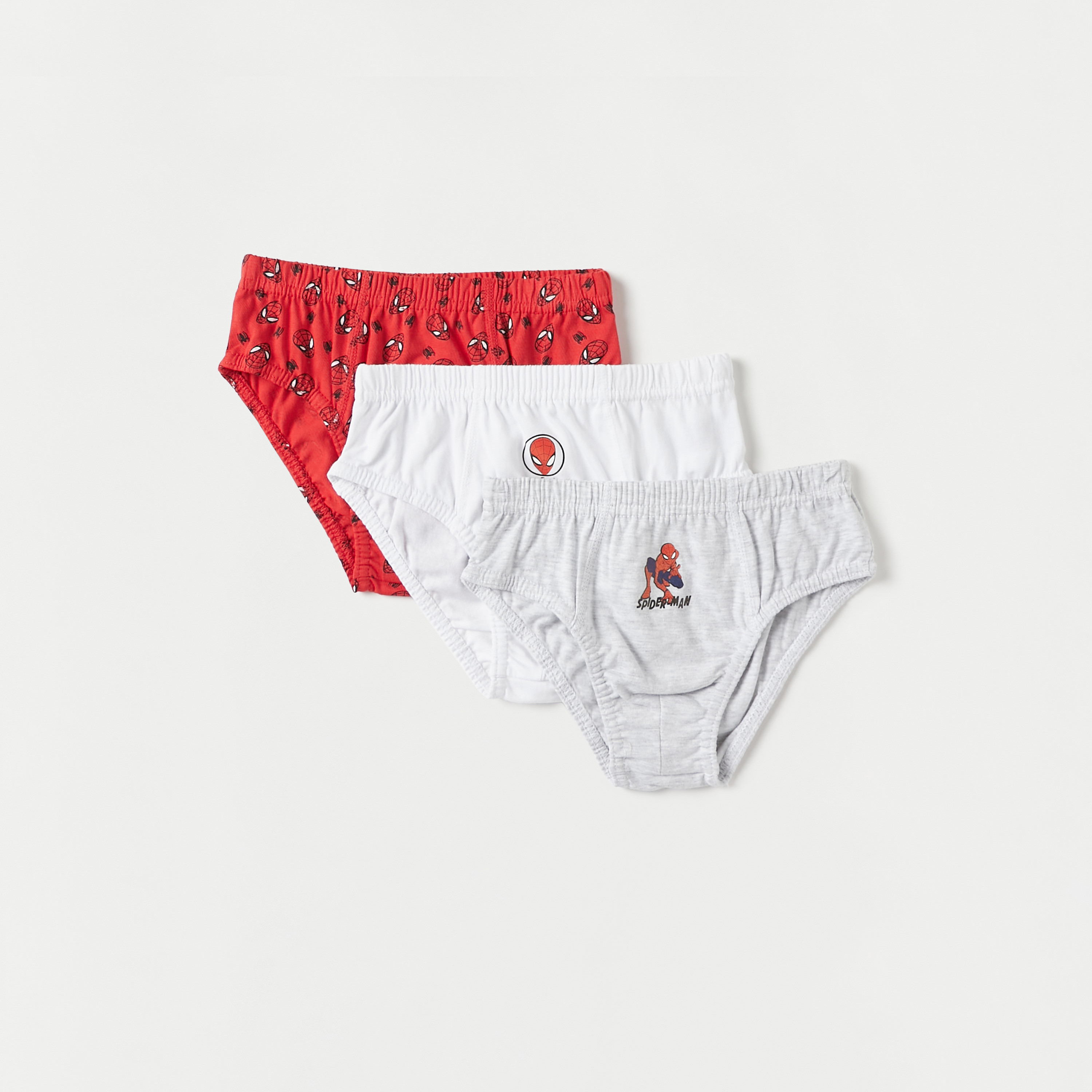 Spider-Man Print Briefs with Elasticated Waistband - Set of 3-baby-boys-clothing-innerwear-image-1