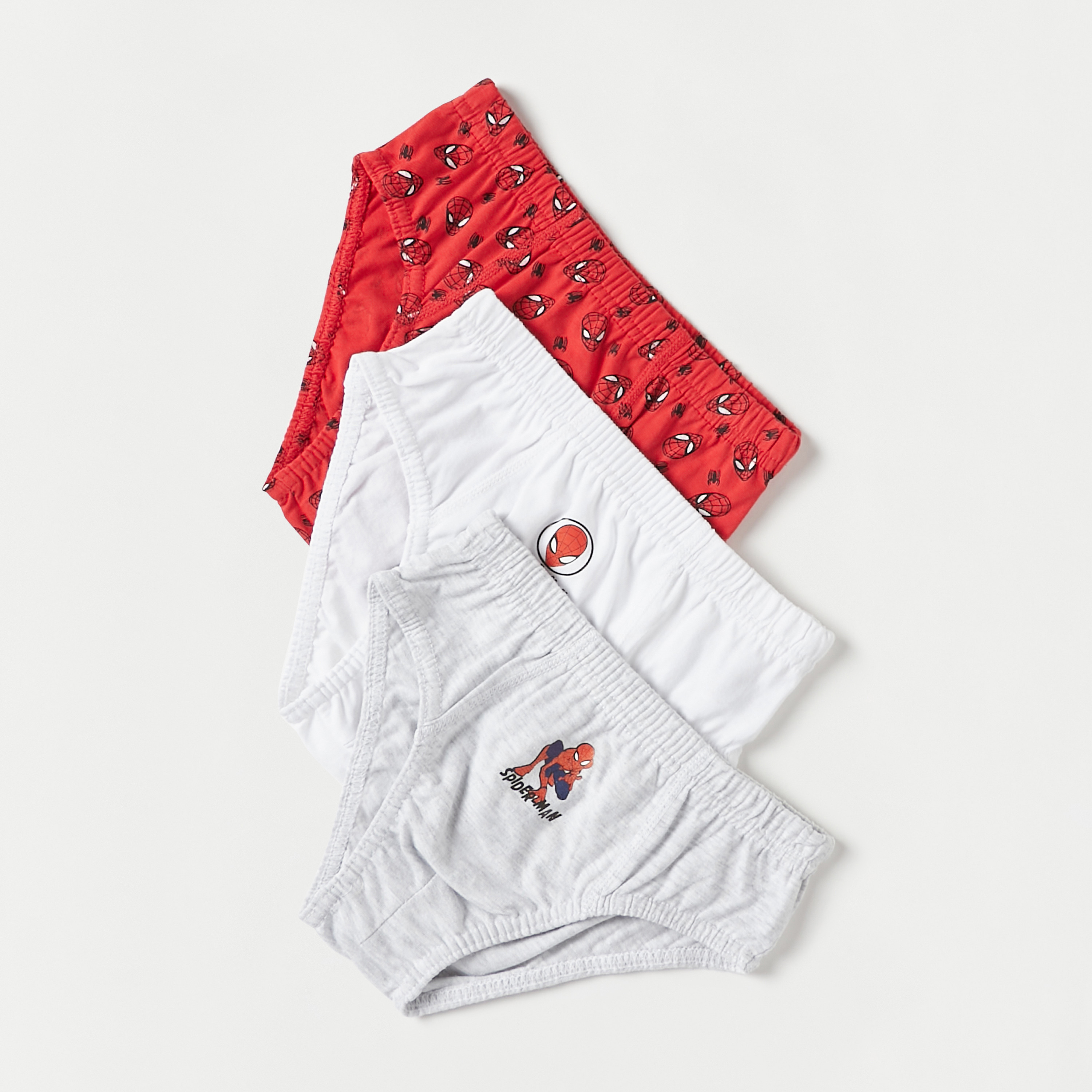 Spider-Man Print Briefs with Elasticated Waistband - Set of 3-baby-boys-clothing-innerwear-image-2