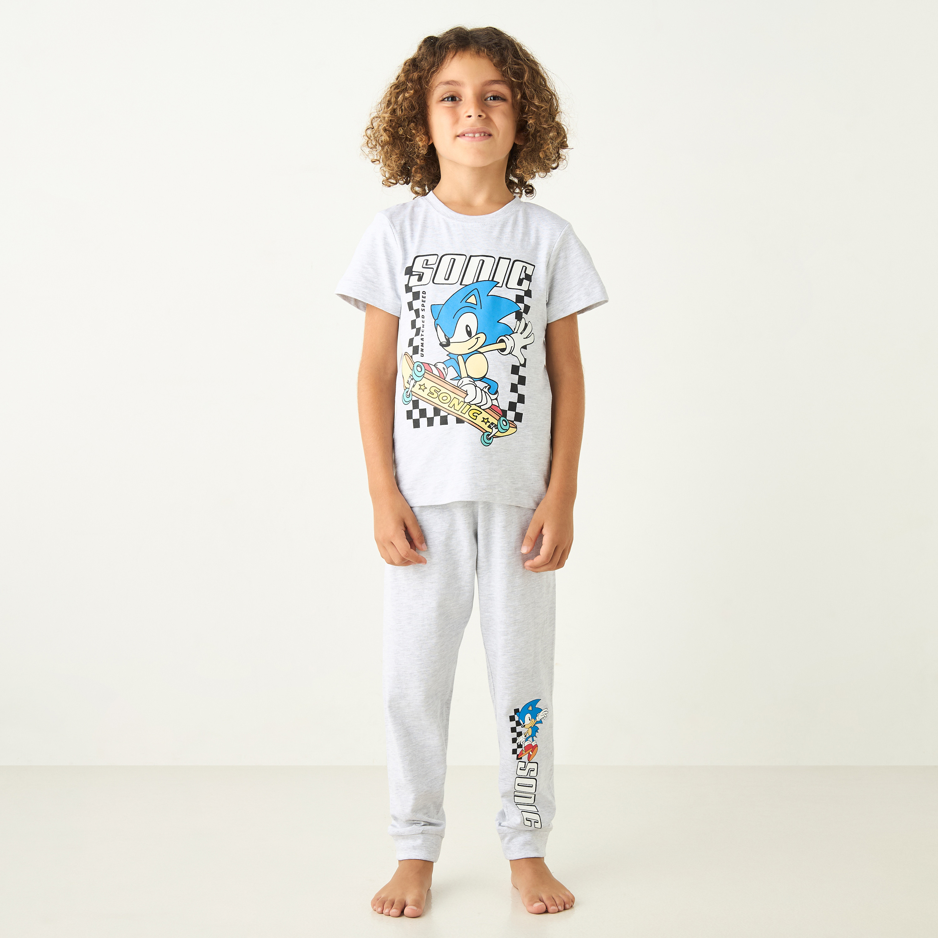 Sonic the Hedgehog Print Short Sleeves T-shirt and Pyjamas - Set of 2-boys-clothing-nightwear-image-6