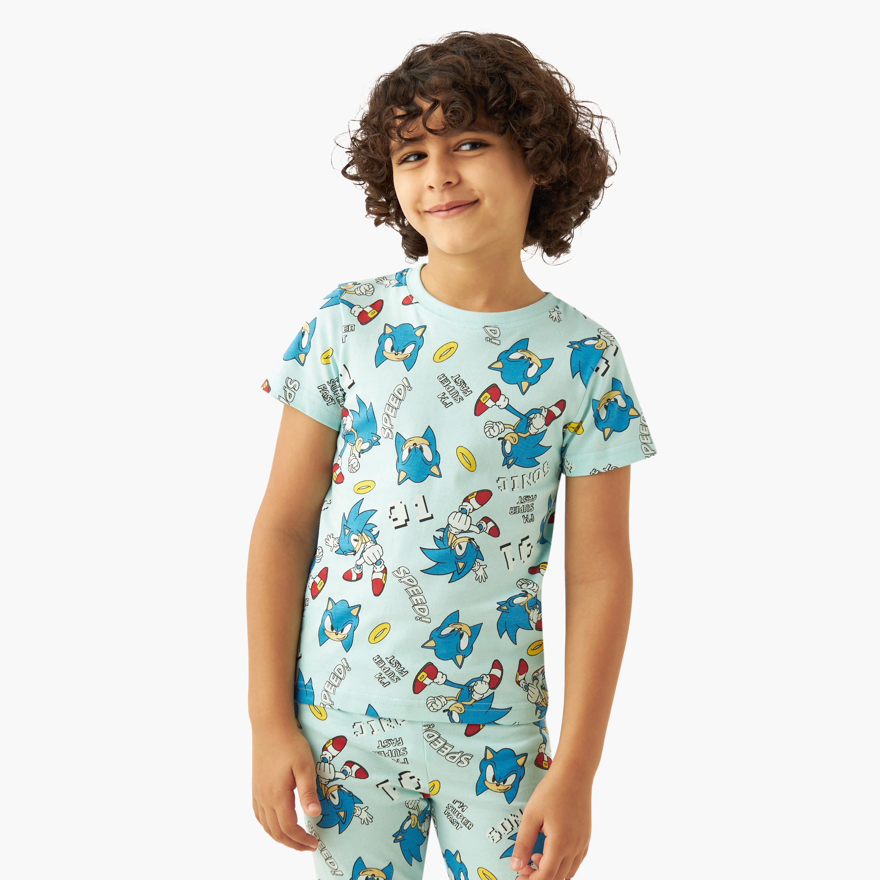 Sonic the Hedgehog Print T-shirt and Pyjama - Set of 2-boys-clothing-nightwear-image-3