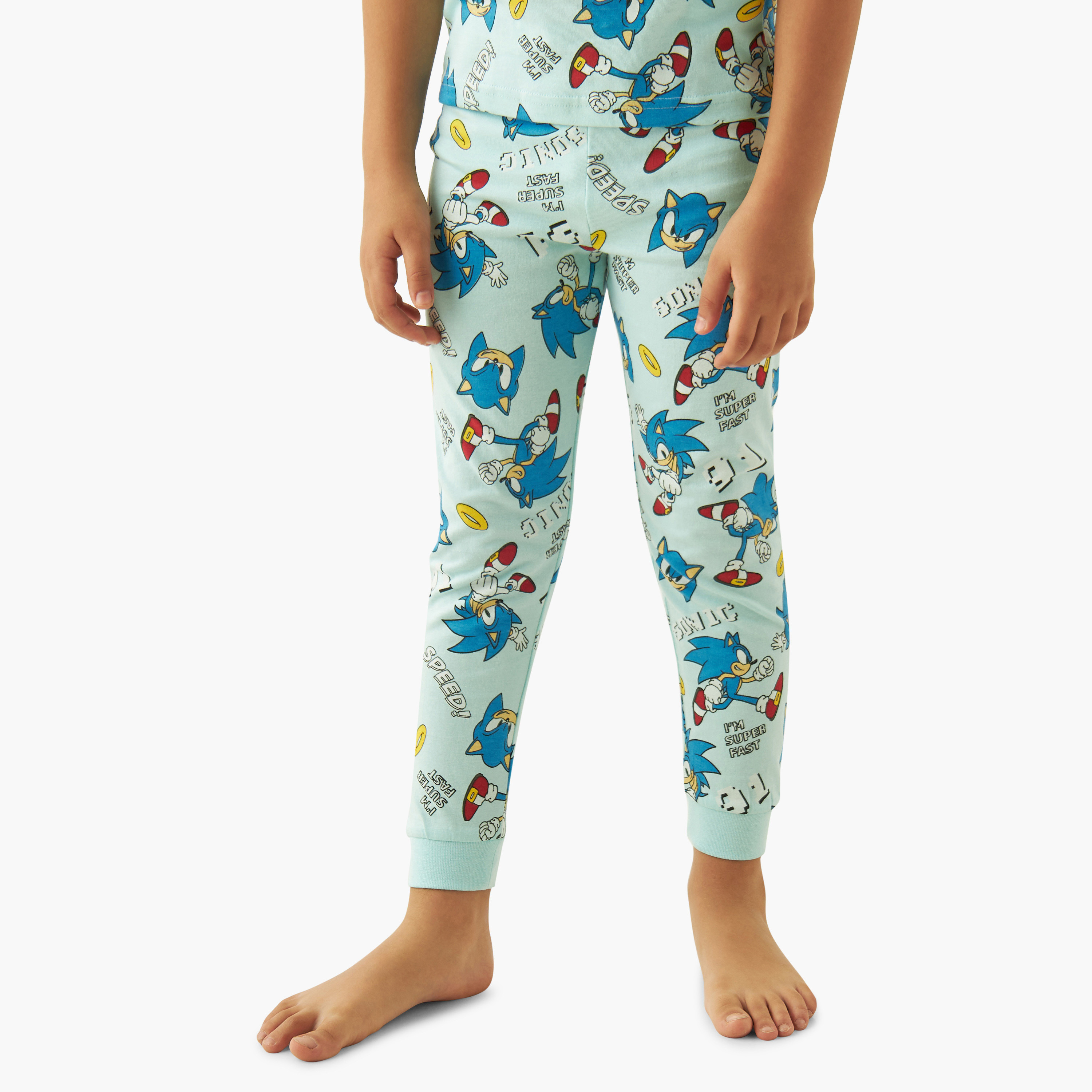 Sonic the Hedgehog Print T-shirt and Pyjama - Set of 2-boys-clothing-nightwear-image-4