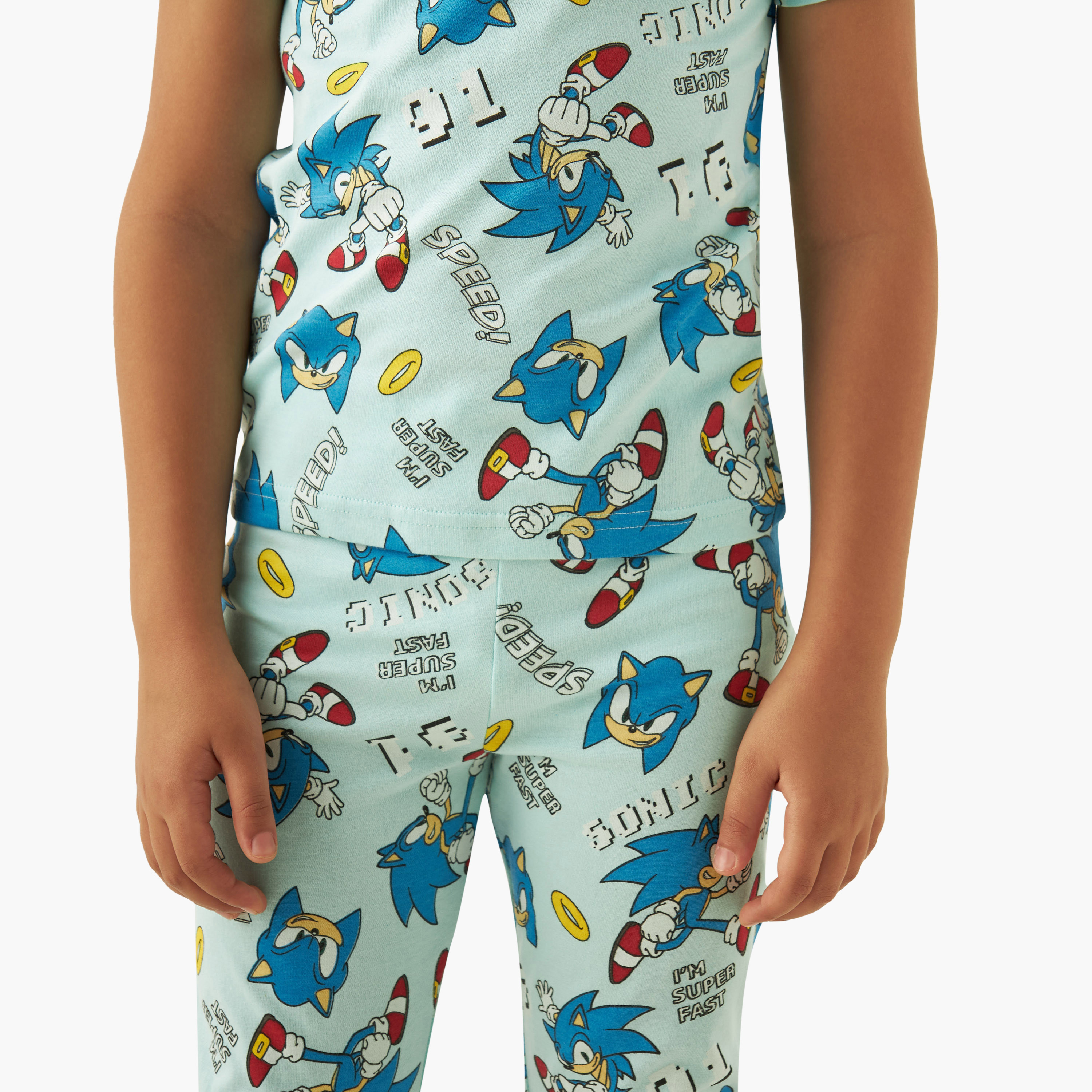 Sonic the Hedgehog Print T-shirt and Pyjama - Set of 2-boys-clothing-nightwear-image-5