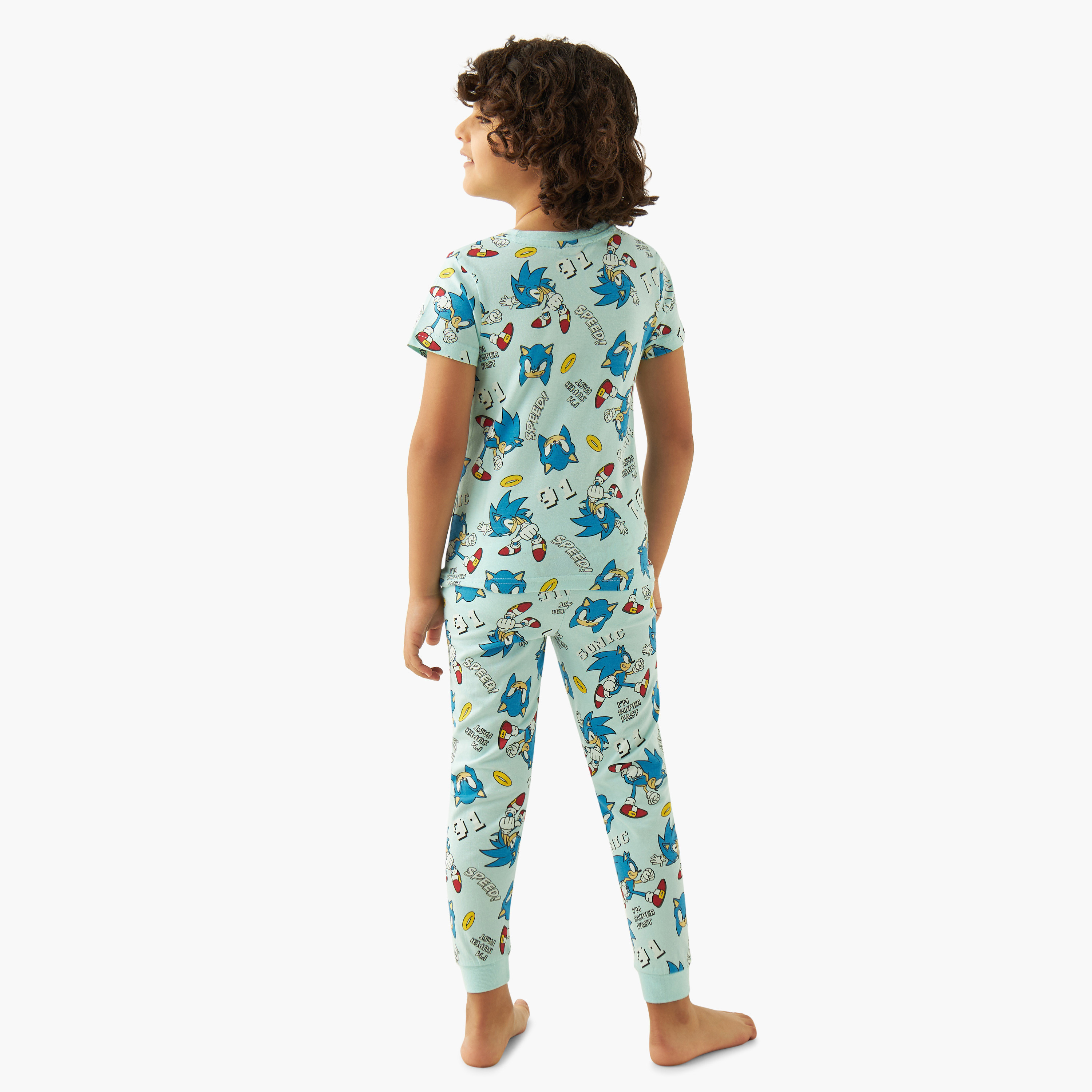 Sonic the Hedgehog Print T-shirt and Pyjama - Set of 2-boys-clothing-nightwear-image-6