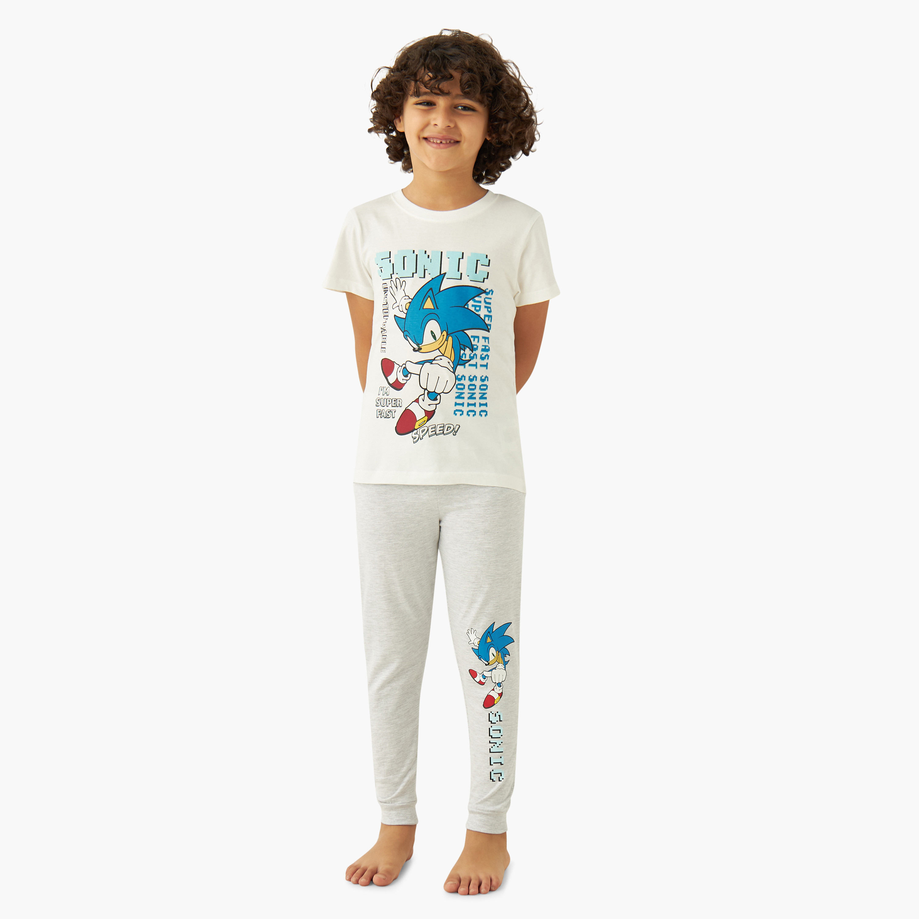 Sonic the Hedgehog Print T-shirt and Pyjama - Set of 2-boys-clothing-nightwear-image-7