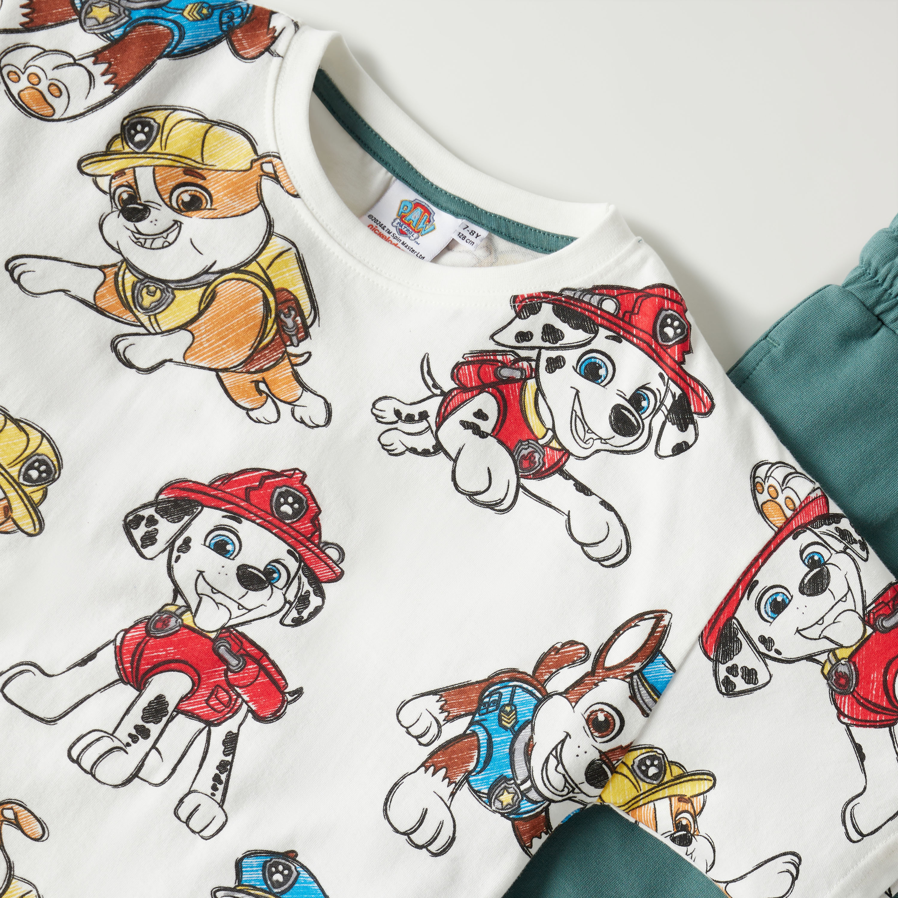 PAW Patrol Graphic Print T-shirt and Shorts Set-boys-clothing-nightwear-image-4