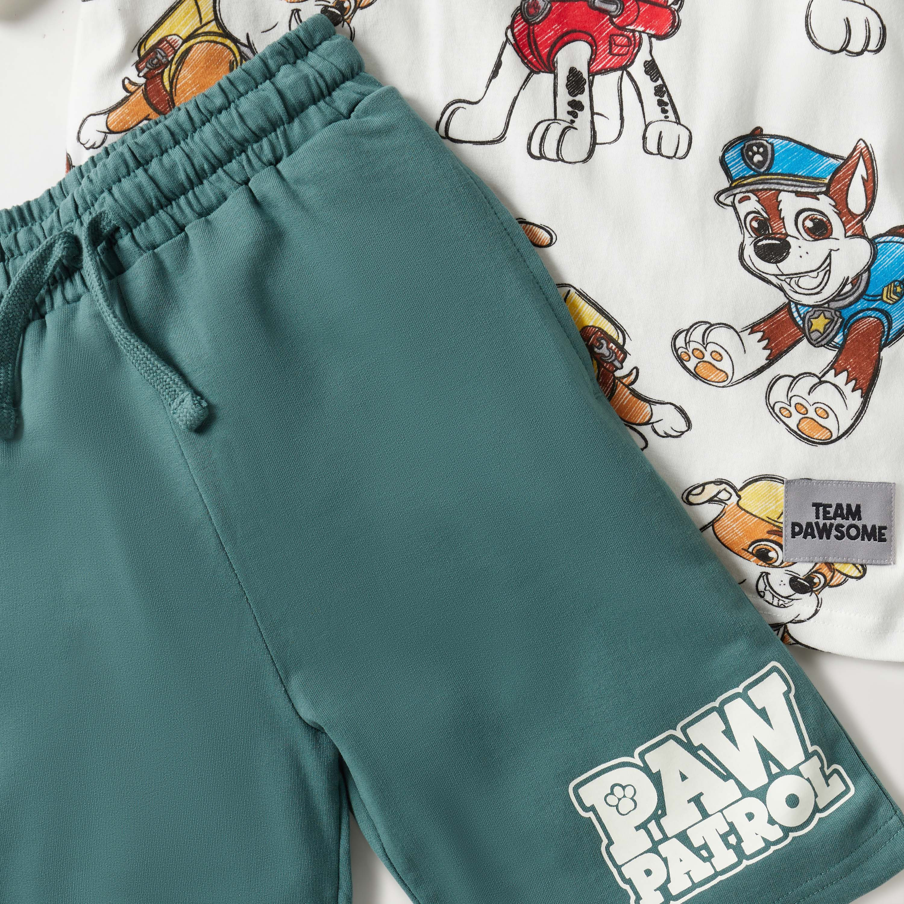 PAW Patrol Graphic Print T-shirt and Shorts Set-boys-clothing-nightwear-image-5
