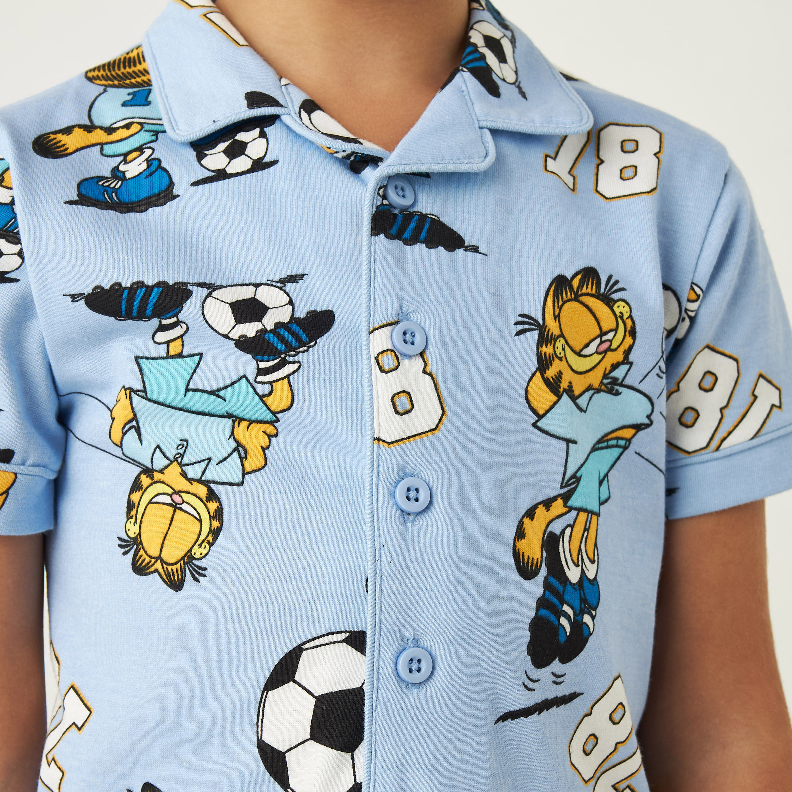 Shop All-Over Garfield Print Shirt and Pyjama Set Online Shop All-Over Garfield Print Shirt and Pyjama Set Online