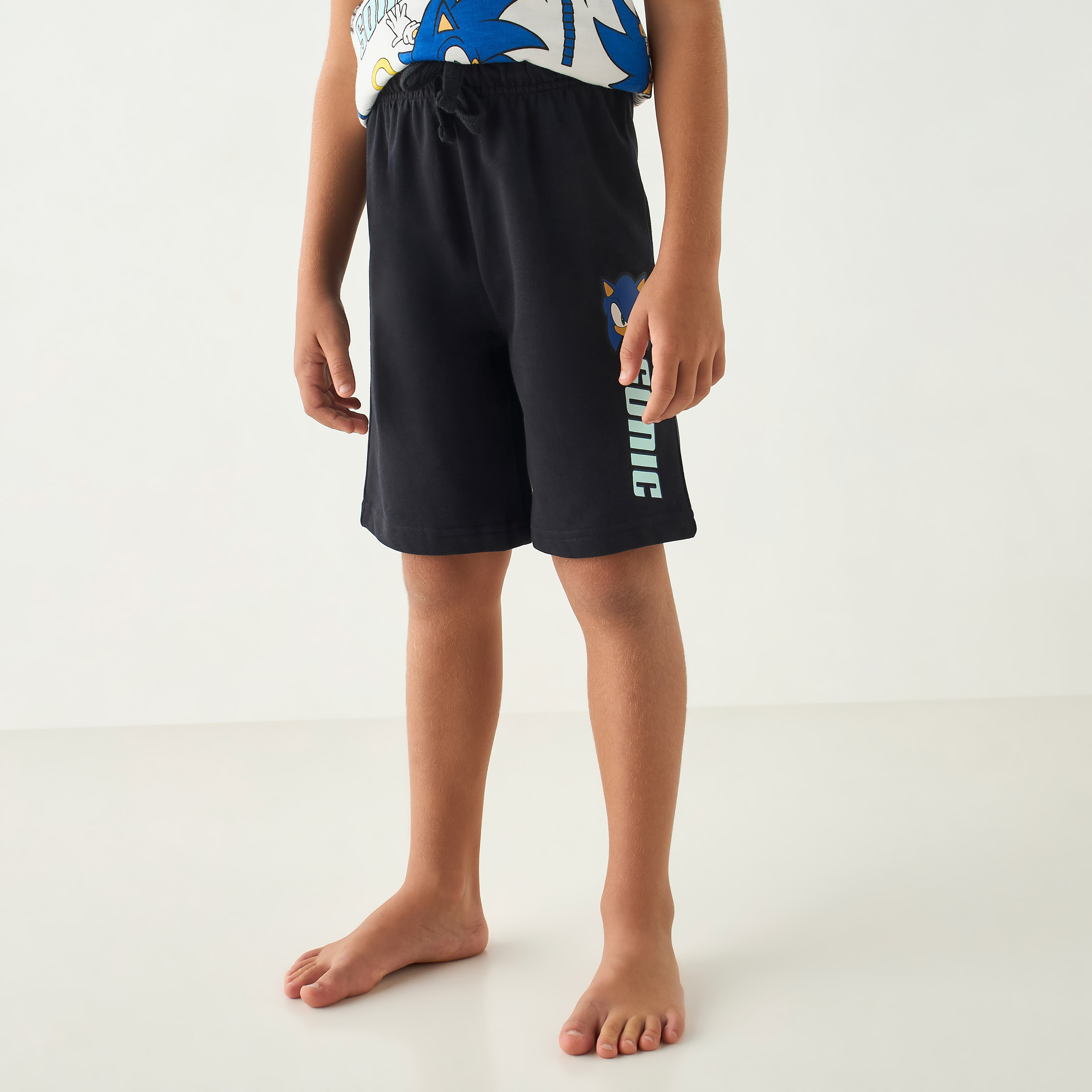 Sonic the Hedgehog Print T-shirt and Shorts Set-boys-clothing-nightwear-image-4