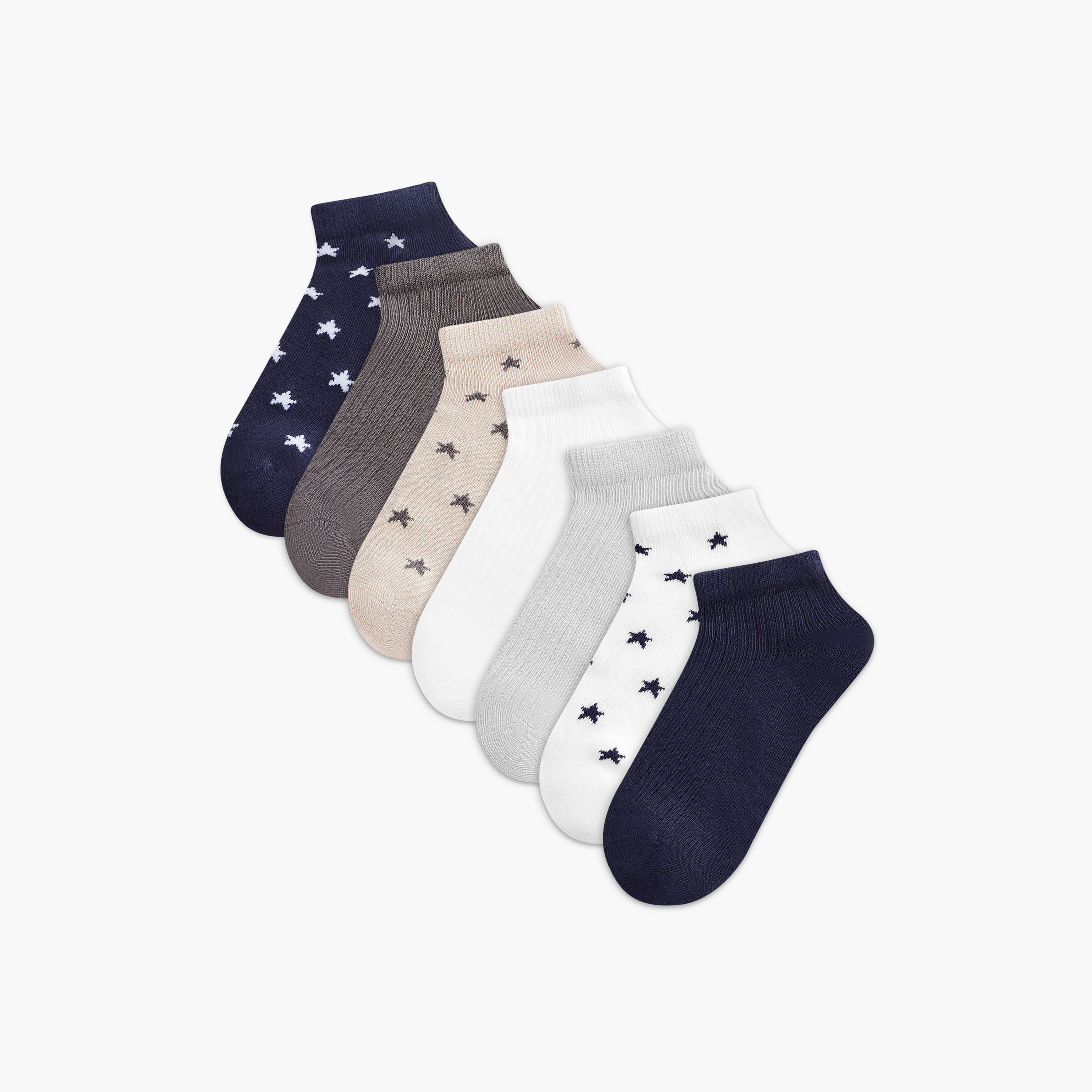 طقم جوارب 7 أزواج بطول الكاحل بطبعات من جونيورز-boys-accessories-socks-image-1