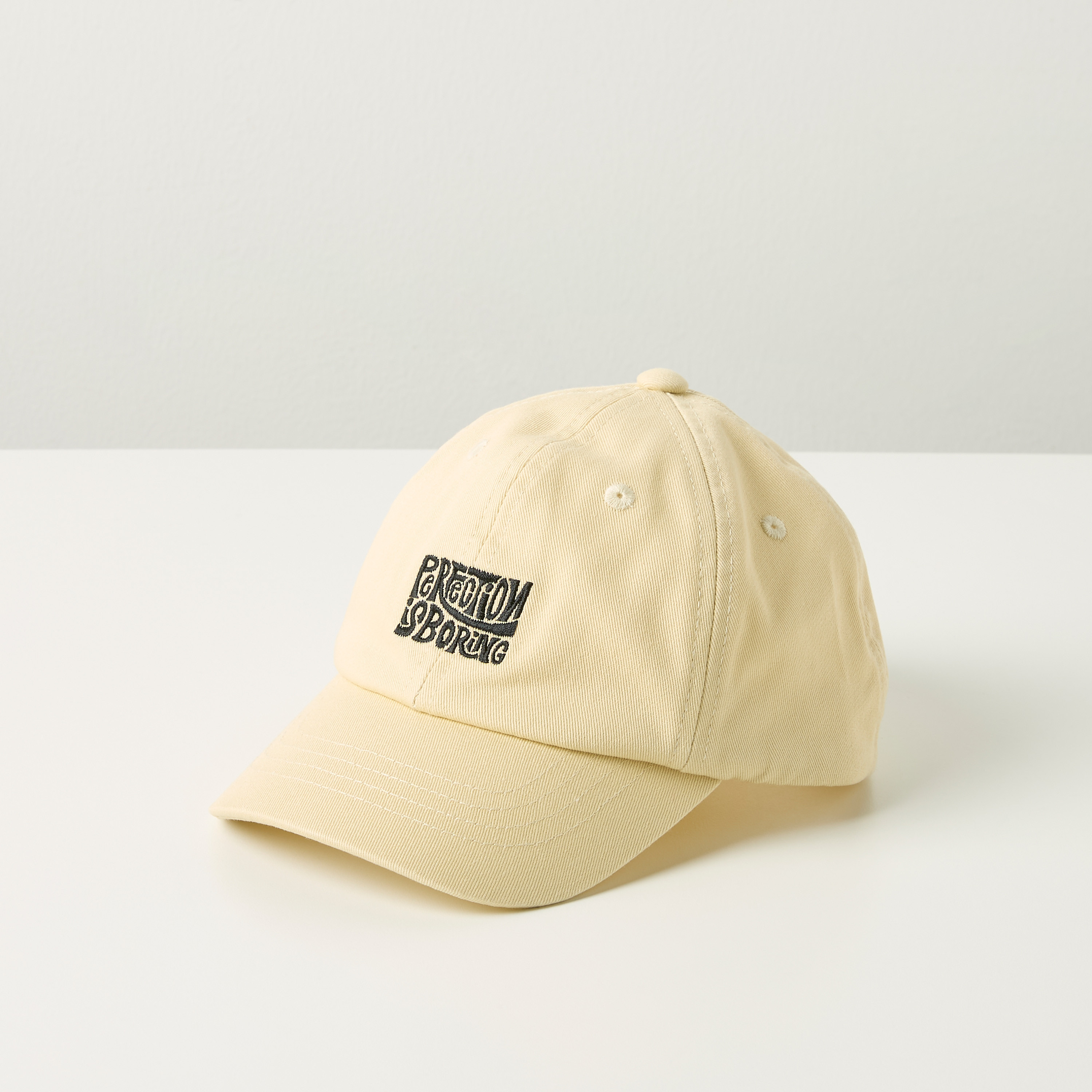 Juniors Slogan Embroidered Cap with Hook and Loop Strap Closure-boys-accessories-caps-image-1