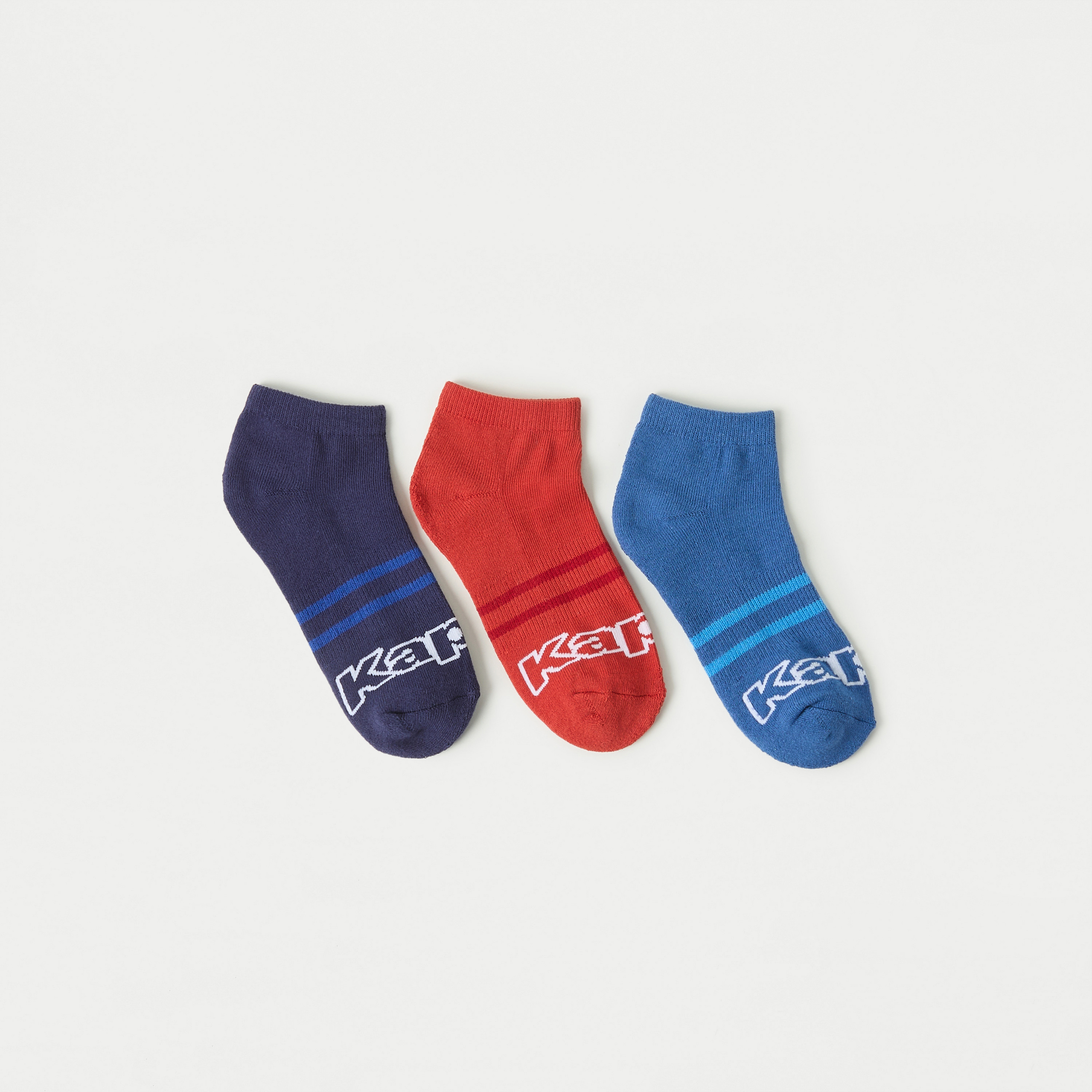 Kappa Logo Detail Ankle Length Socks - Set of 3-sports-boys-accessories-image-1