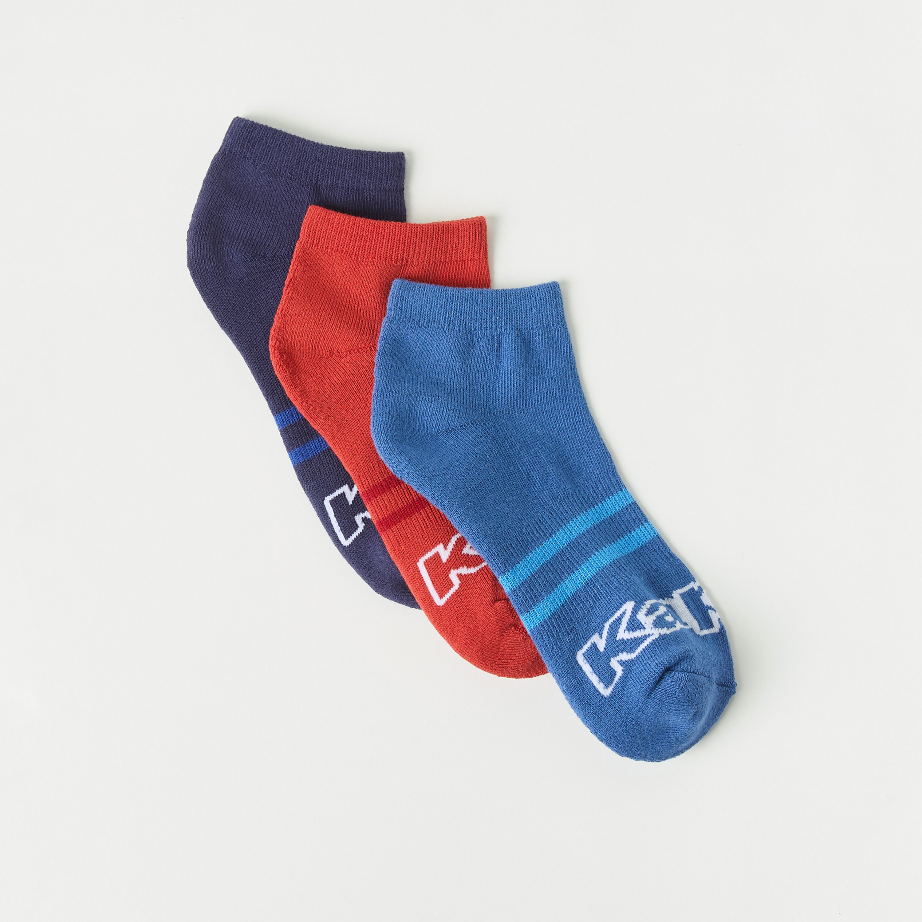 Kappa Logo Detail Ankle Length Socks - Set of 3-sports-boys-accessories-image-2