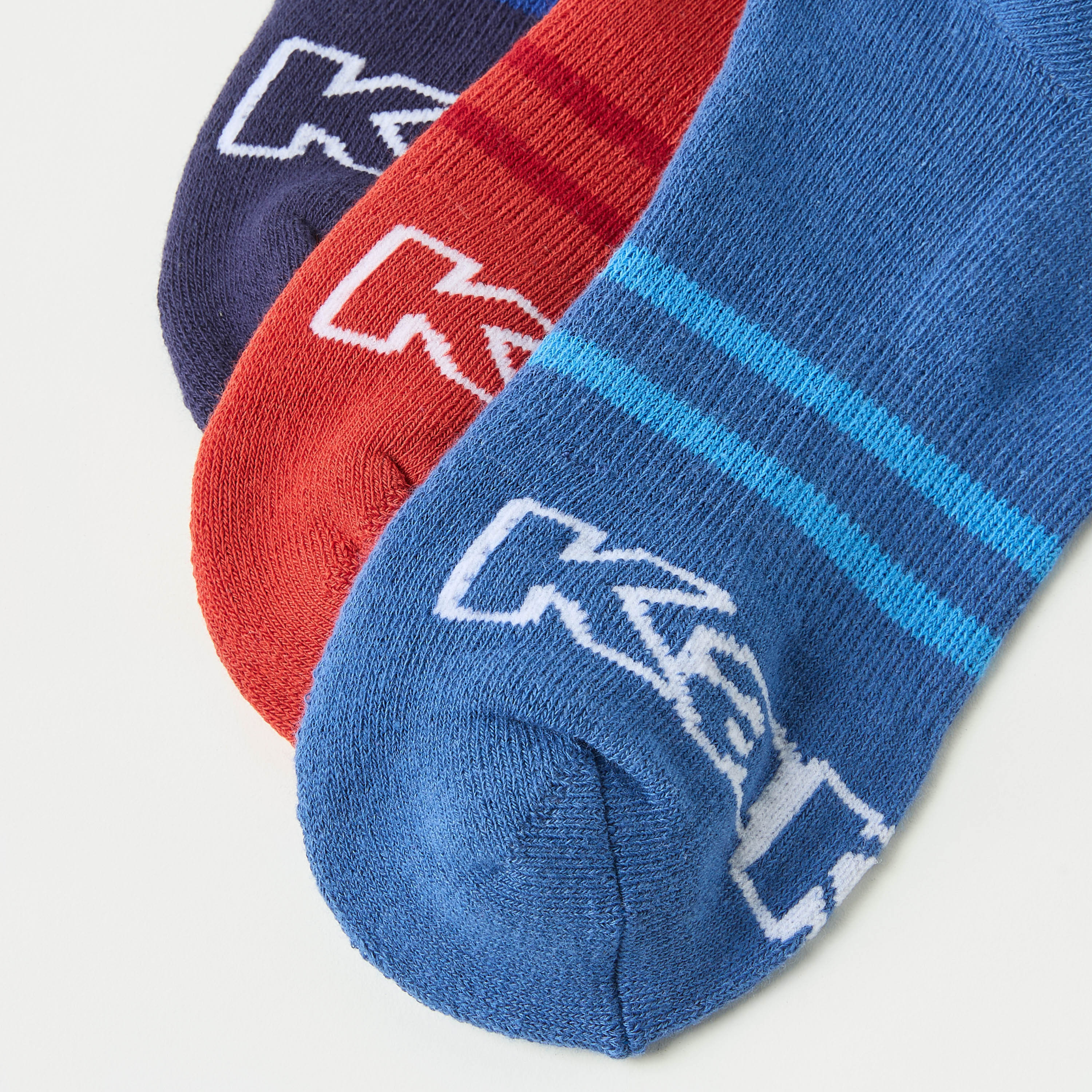 Kappa Logo Detail Ankle Length Socks - Set of 3-sports-boys-accessories-image-3