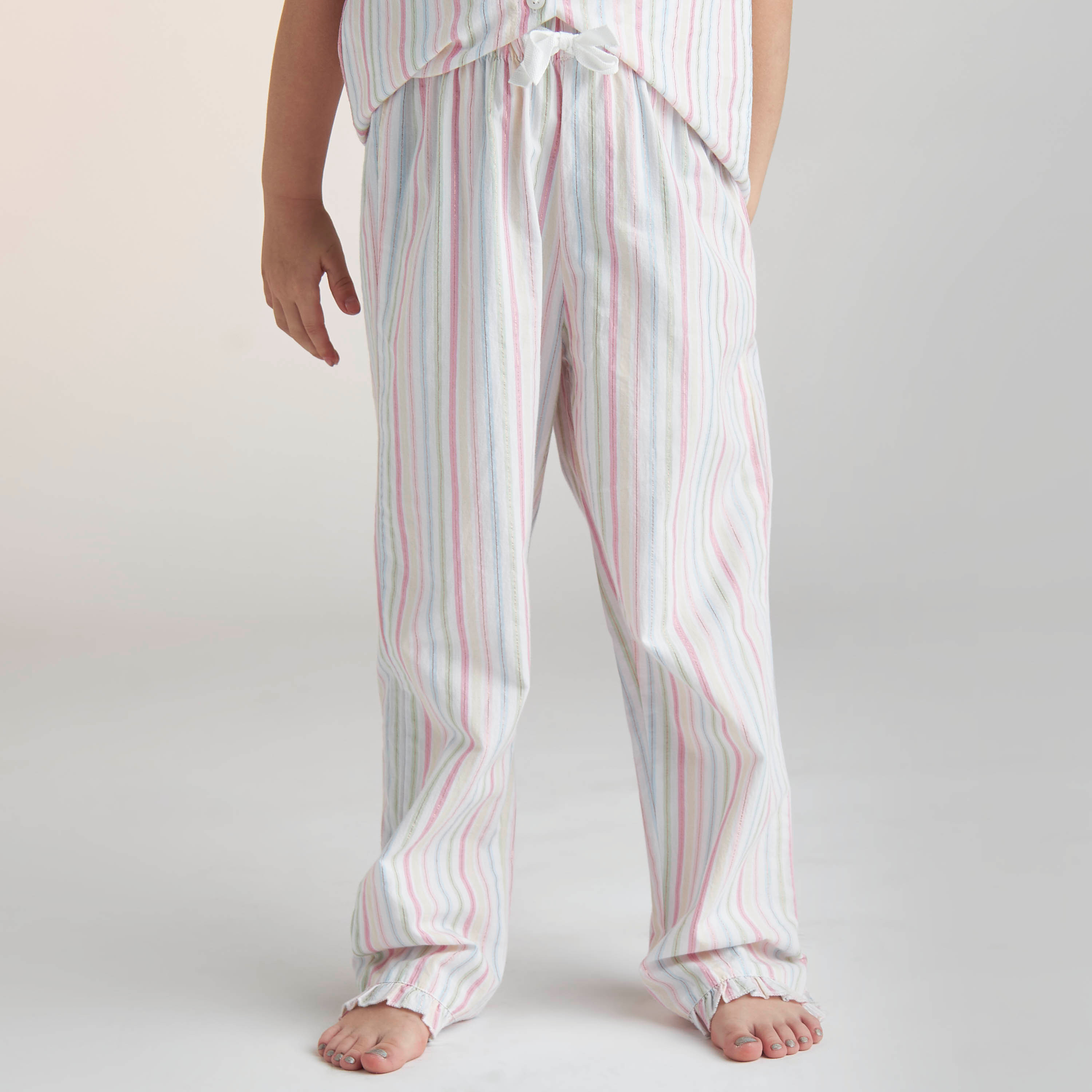 Juniors Striped Shirt and Pyjama Set-girls-clothing-nightwear-image-3
