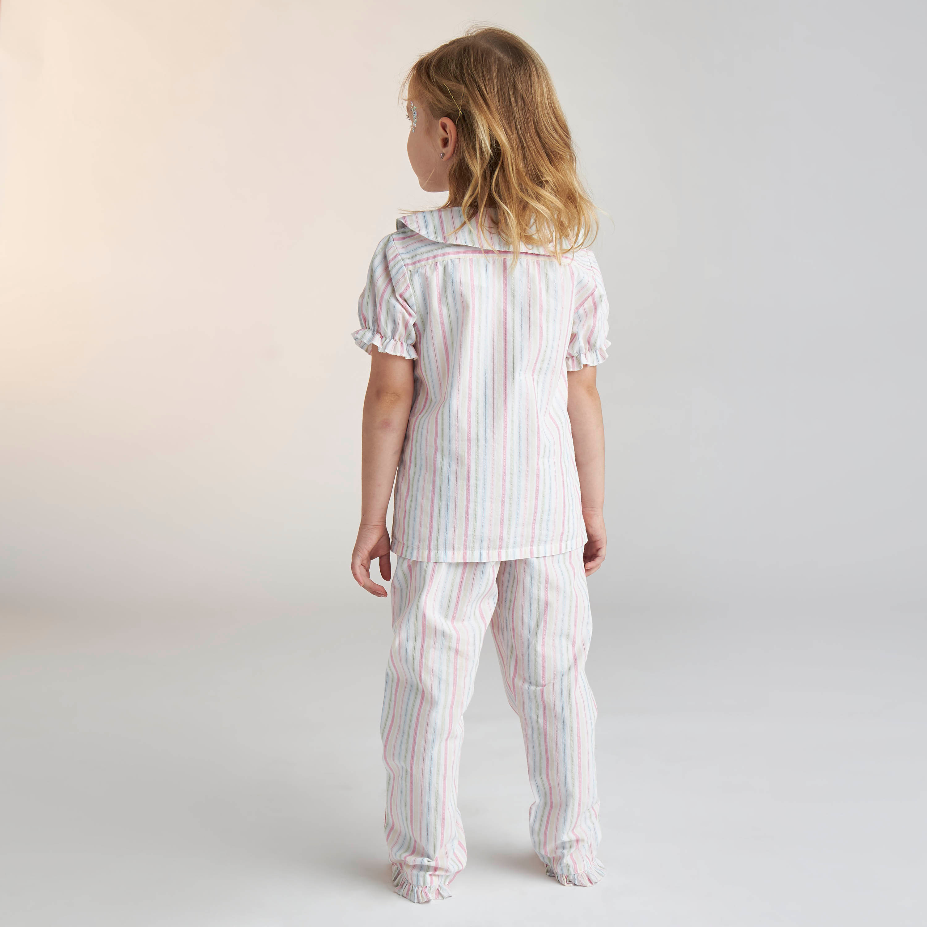 Juniors Striped Shirt and Pyjama Set-girls-clothing-nightwear-image-4