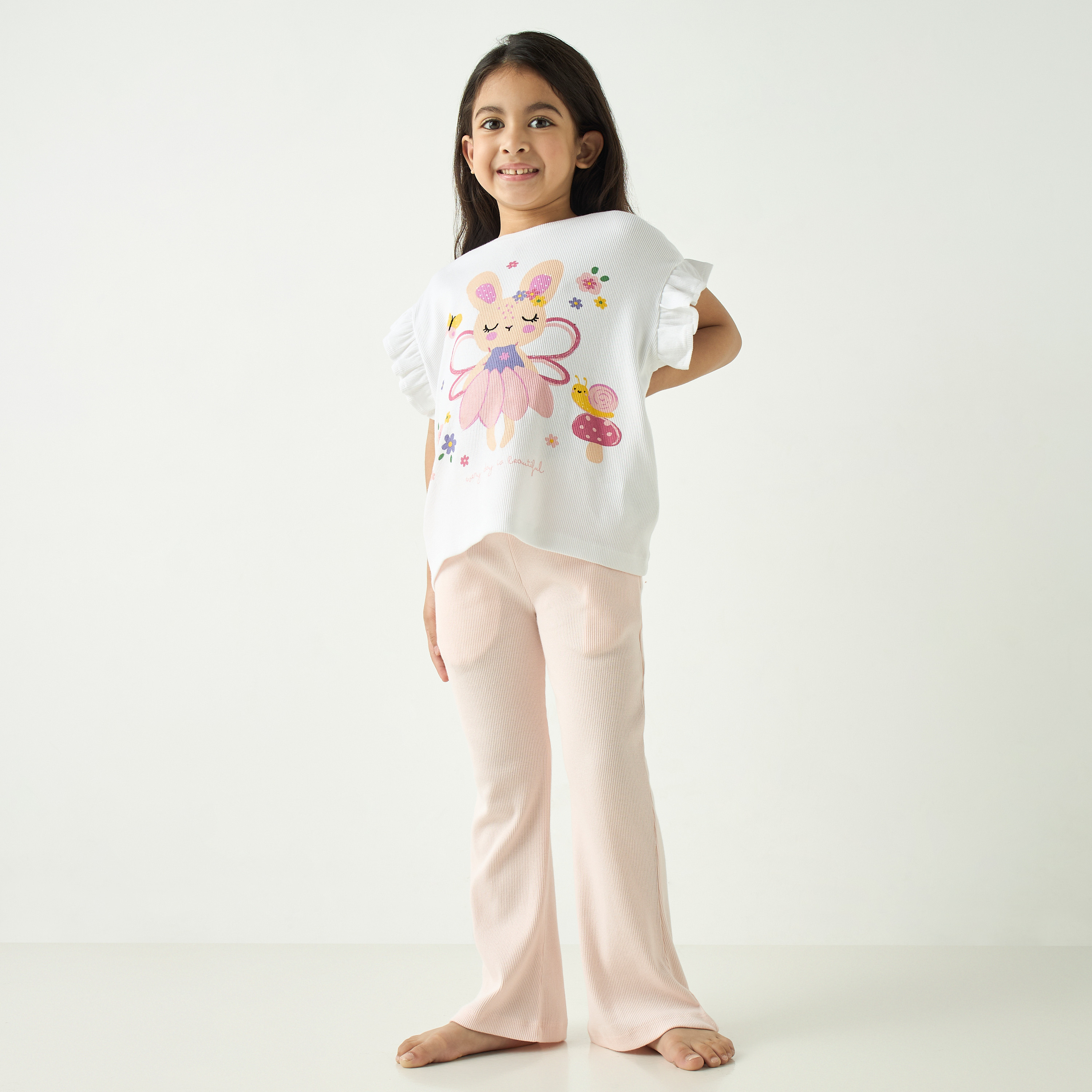Juniors Graphic Print Top and Pyjama Set-girls-clothing-nightwear-image-1