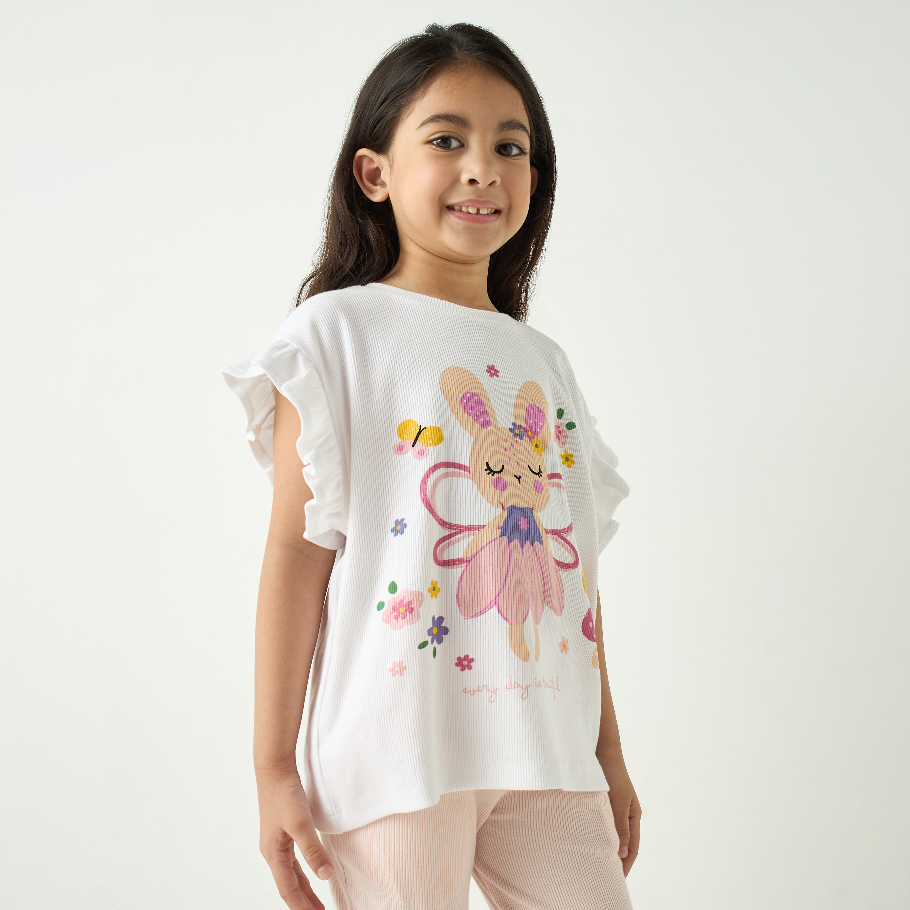 Juniors Graphic Print Top and Pyjama Set-girls-clothing-nightwear-image-2