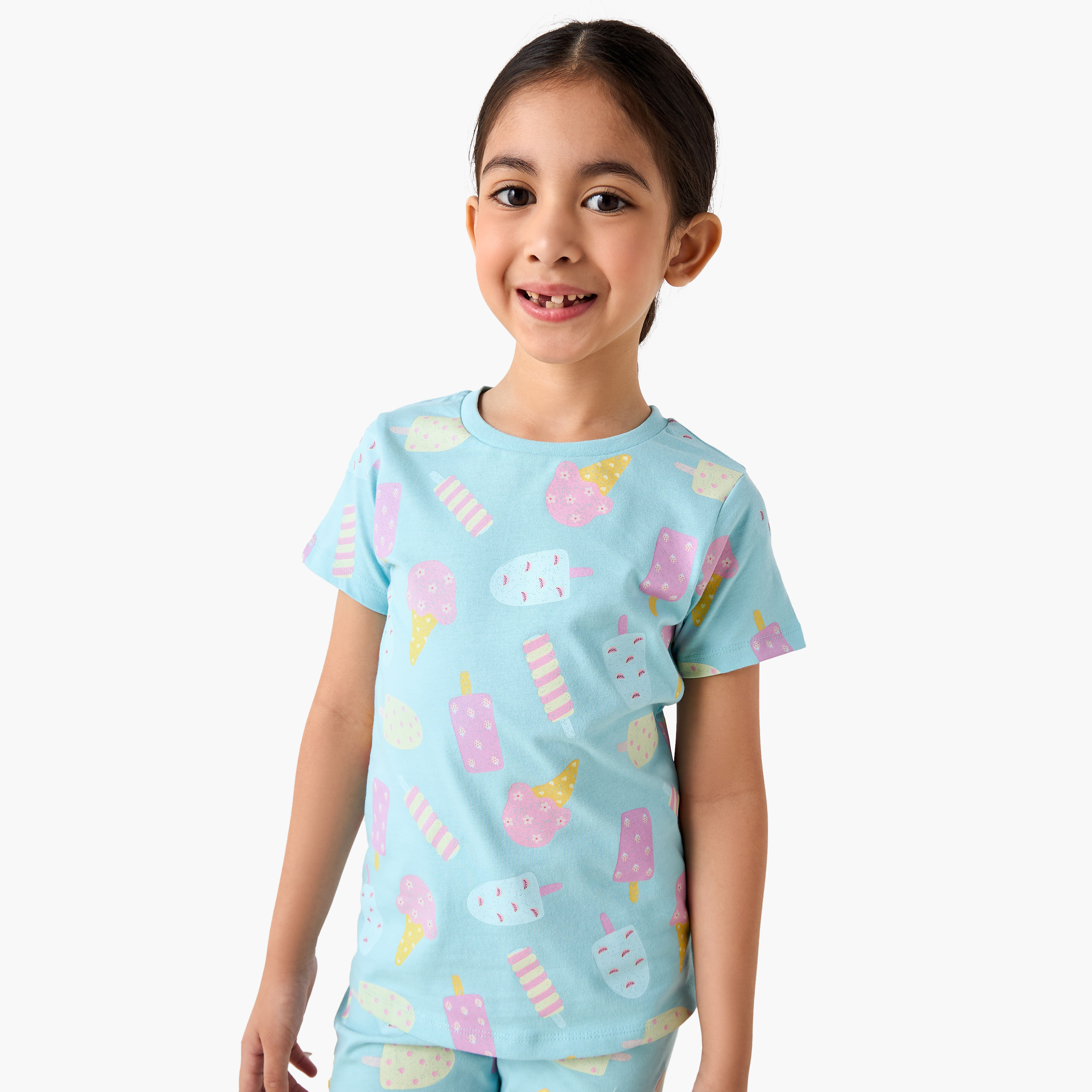 طقم بنطلون بيجاما وتيشيرت بطبعات من جونيورز-girls-clothing-nightwear-image-2