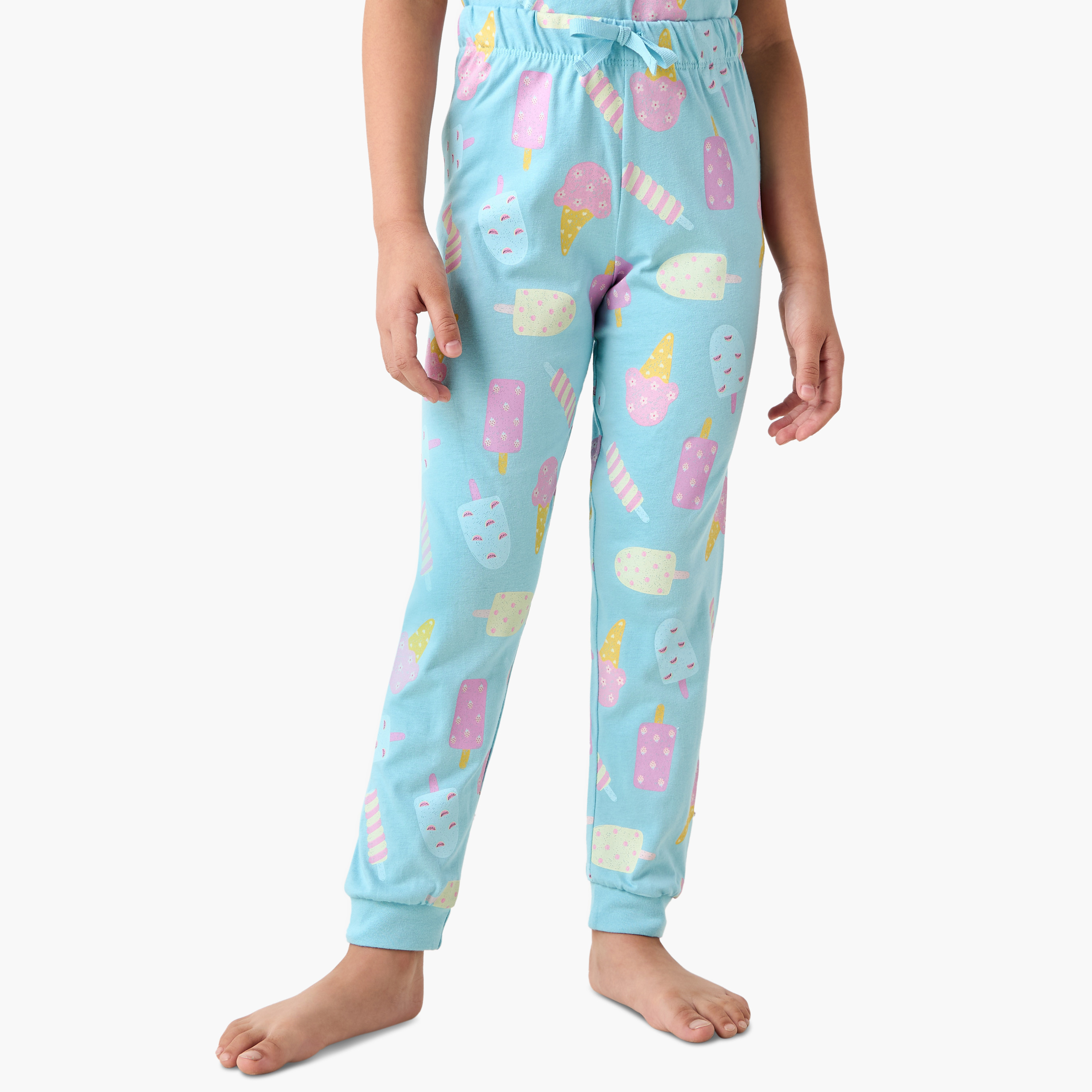 طقم بنطلون بيجاما وتيشيرت بطبعات من جونيورز-girls-clothing-nightwear-image-3