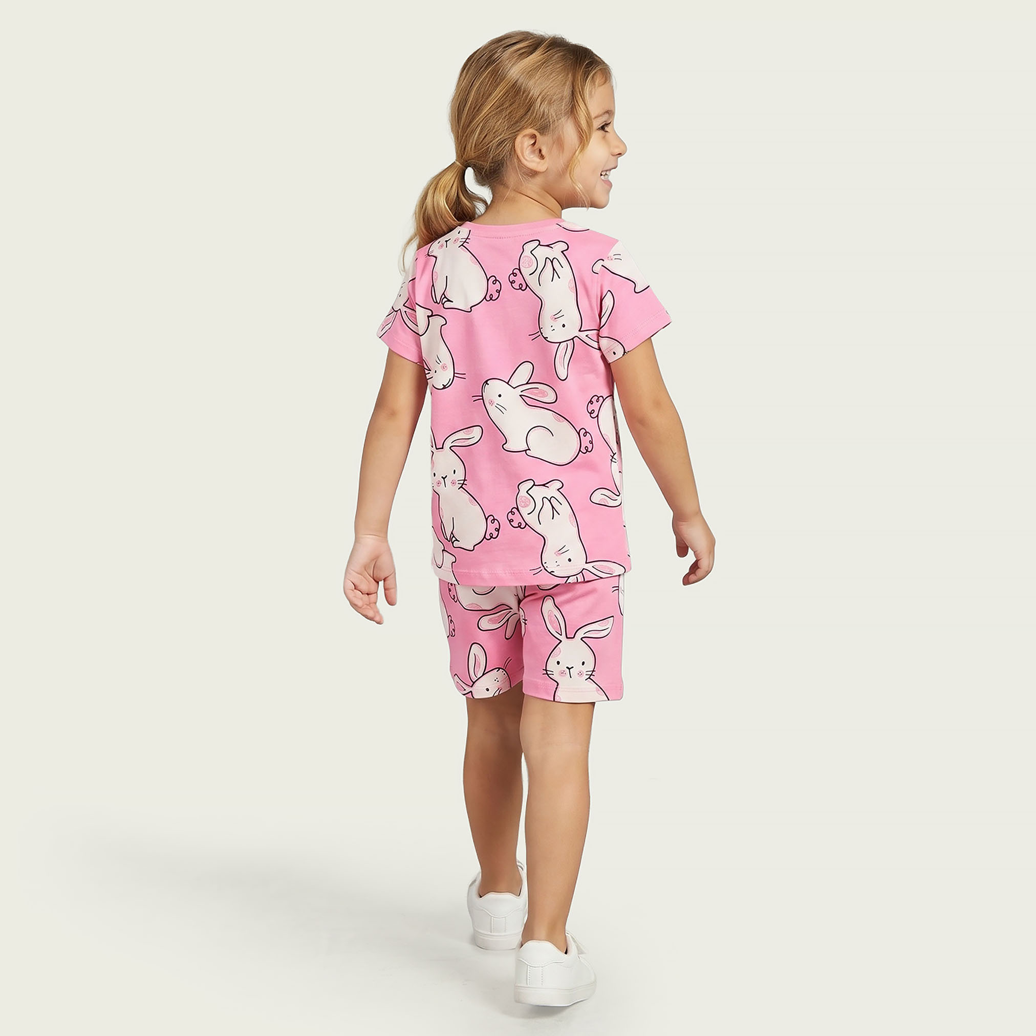 Juniors All-Over Bunny Print T-shirt and Pyjama Set-baby-girls-clothing-nightwear-pyjamasets-image-3