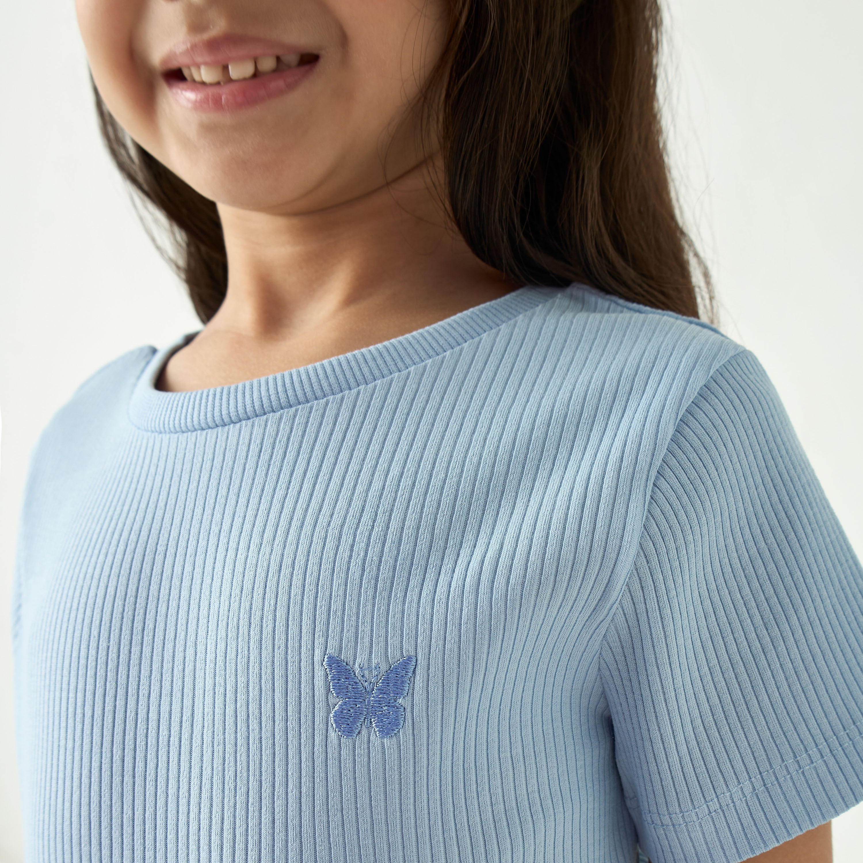 طقم بنطلون بيجاما وتيشيرت مضلع بأكمام قصيرة من جونيورز-girls-clothing-nightwear-image-5