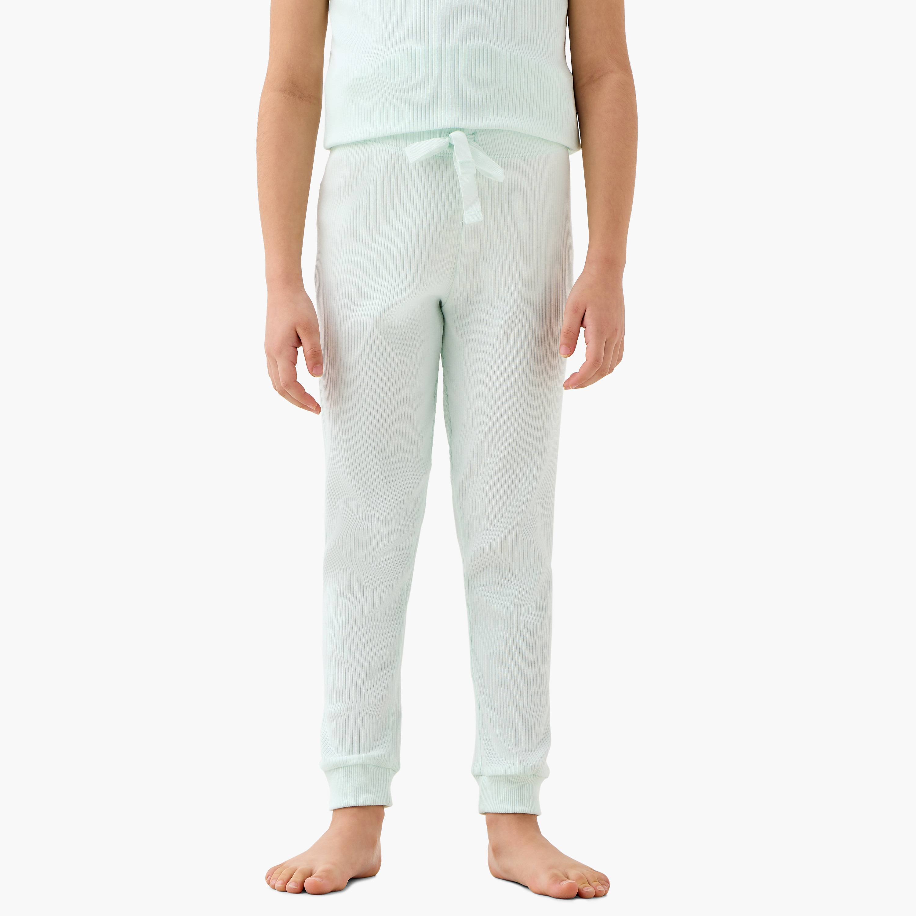 Juniors Ribbed Short Sleeves T-shirt and Pyjama Set-baby-girls-clothing-nightwear-pyjamasets-image-3