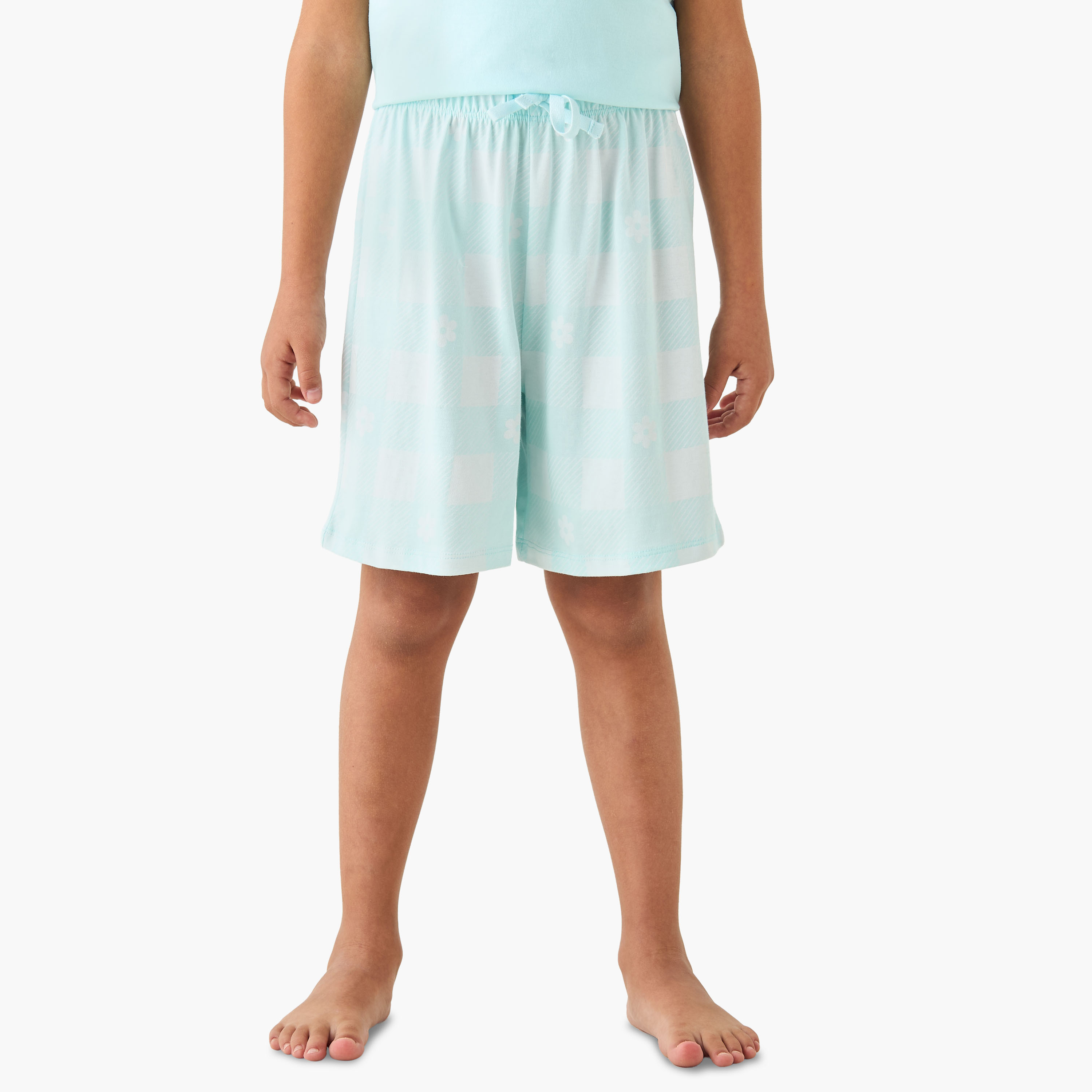 Juniors Floral Print T-shirt and Shorts Set-baby-girls-clothing-nightwear-pyjamasets-image-3