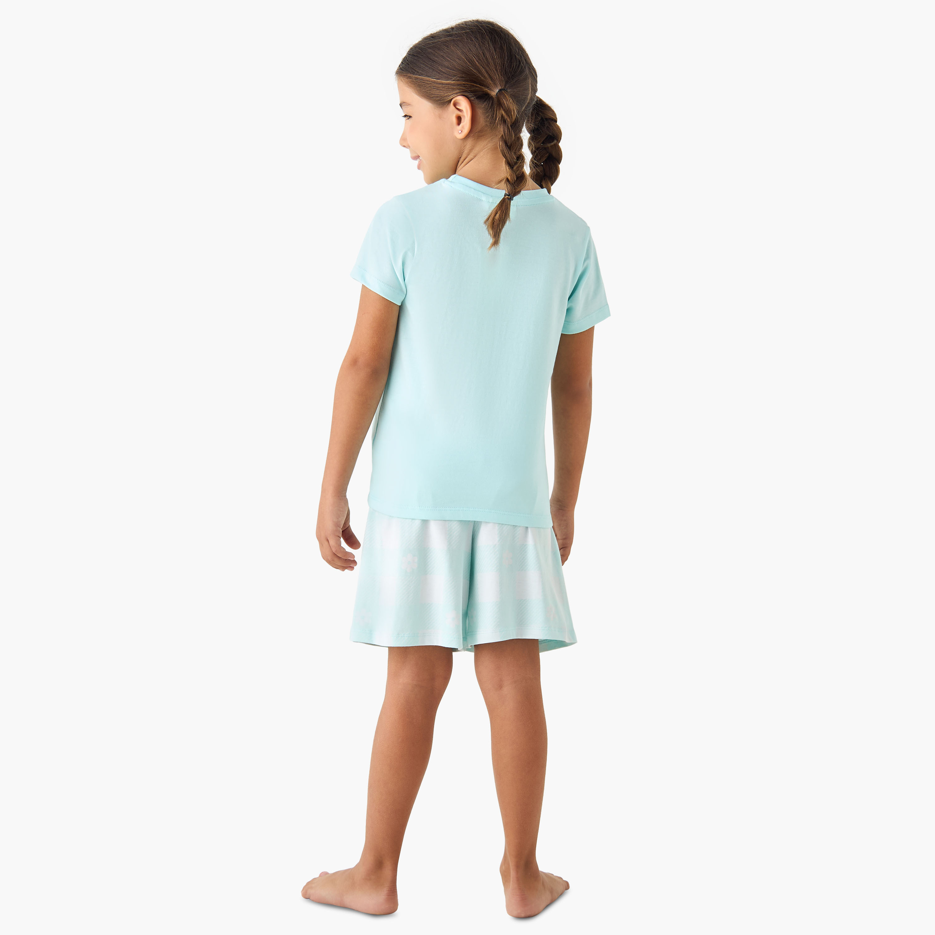 Juniors Floral Print T-shirt and Shorts Set-baby-girls-clothing-nightwear-pyjamasets-image-4