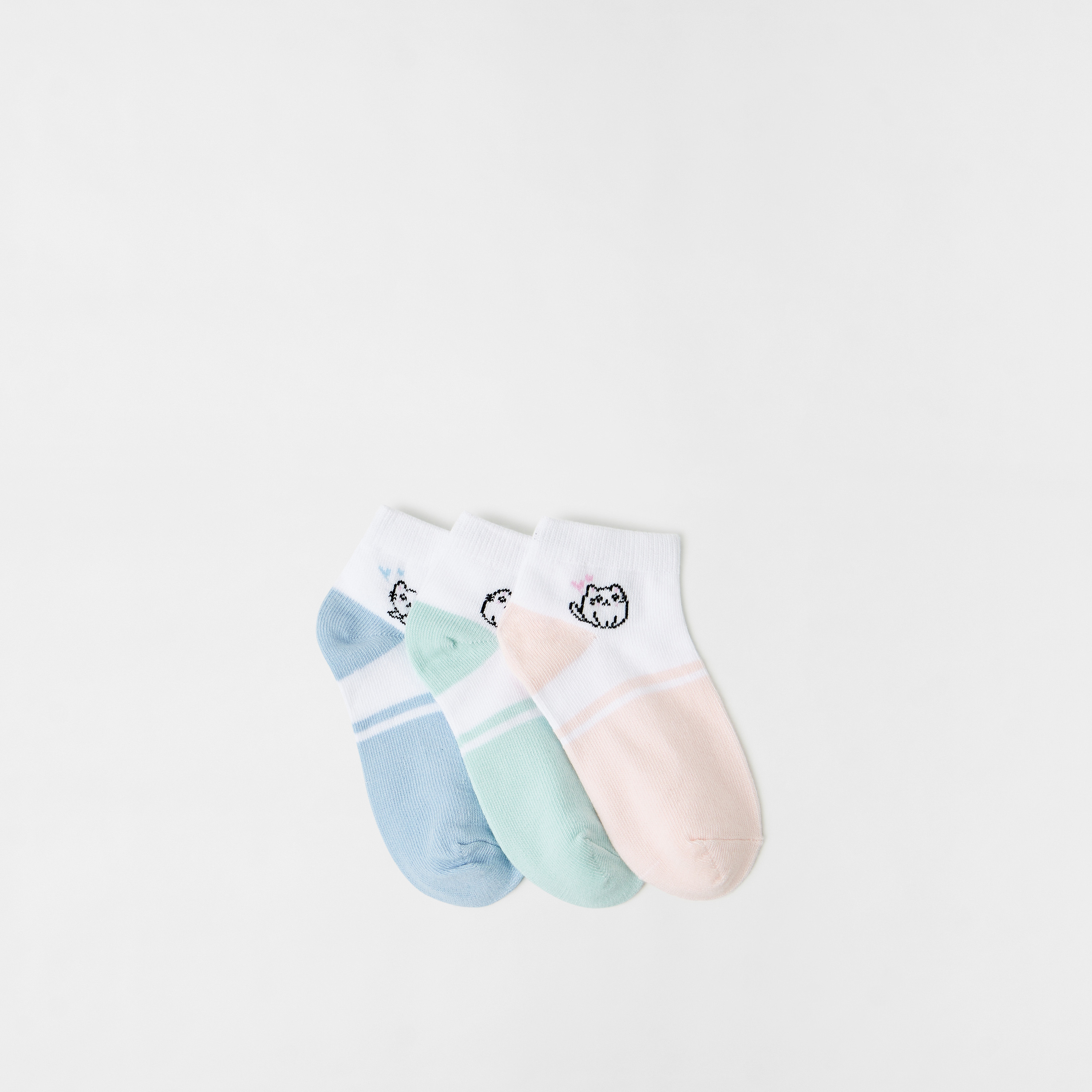 Juniors Printed Socks - Set of 3-girls-accessories-socks-image-1