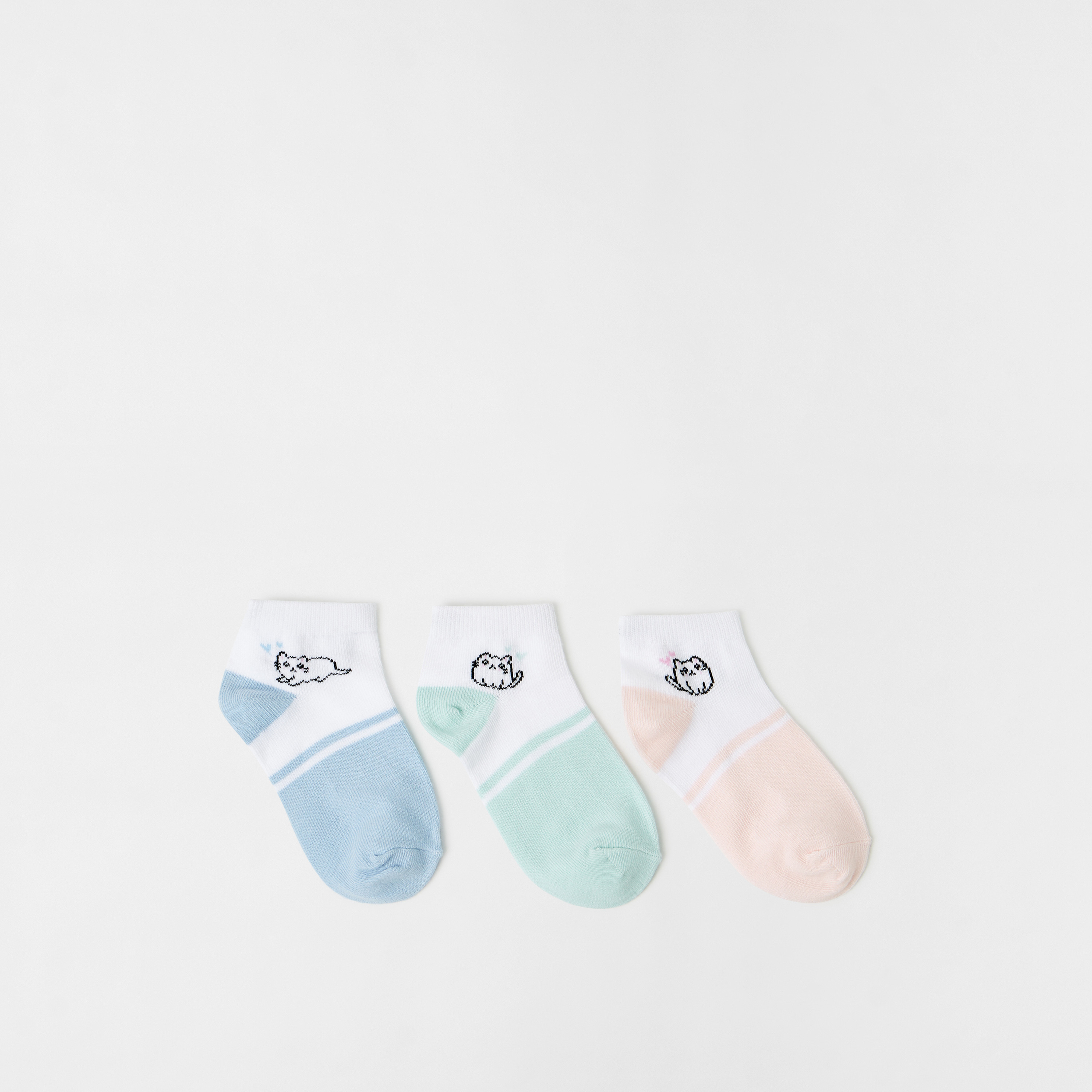 Juniors Printed Socks - Set of 3-girls-accessories-socks-image-2