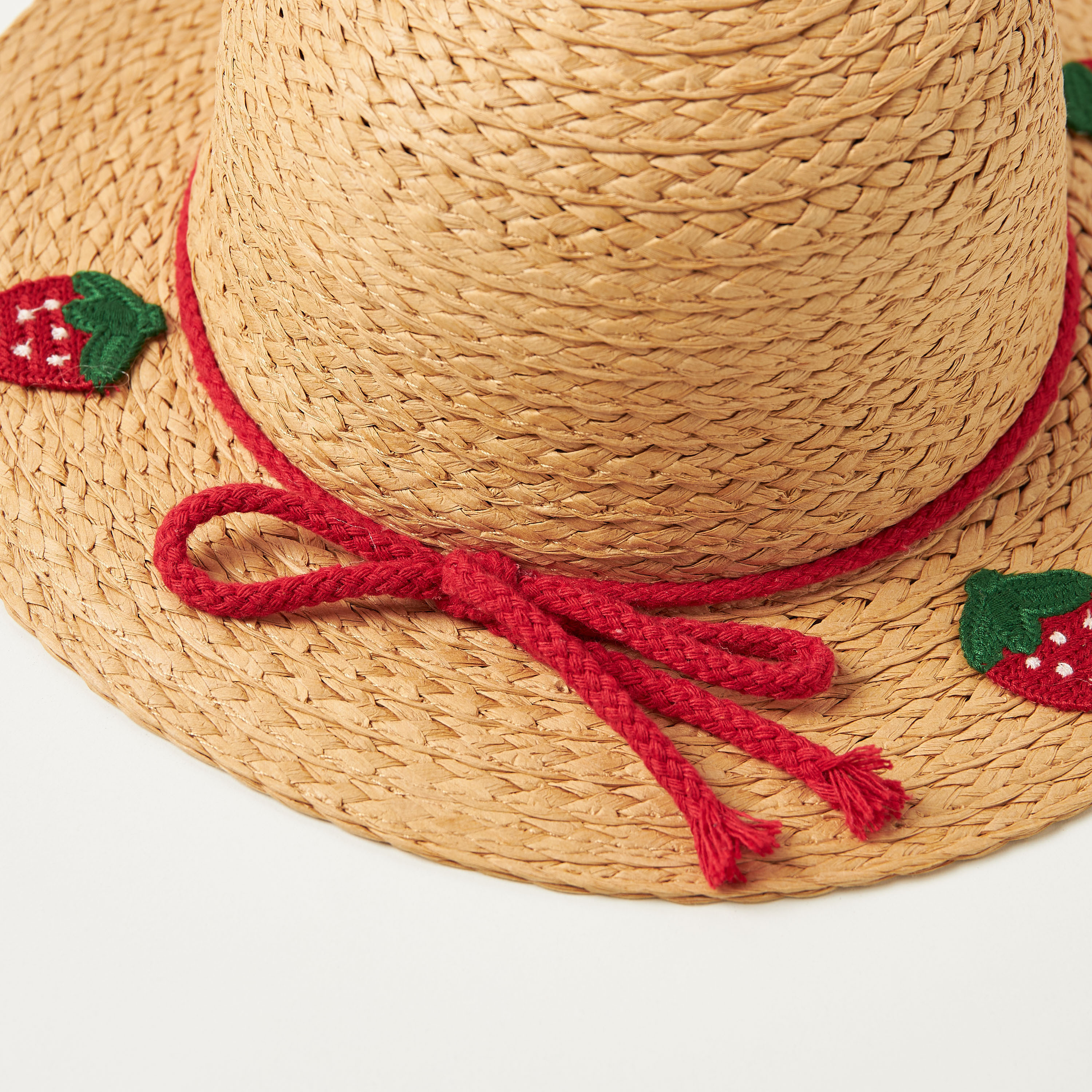 Juniors Strawberry Applique Wide Brim Hat-baby-girls-accessories-caps-image-3