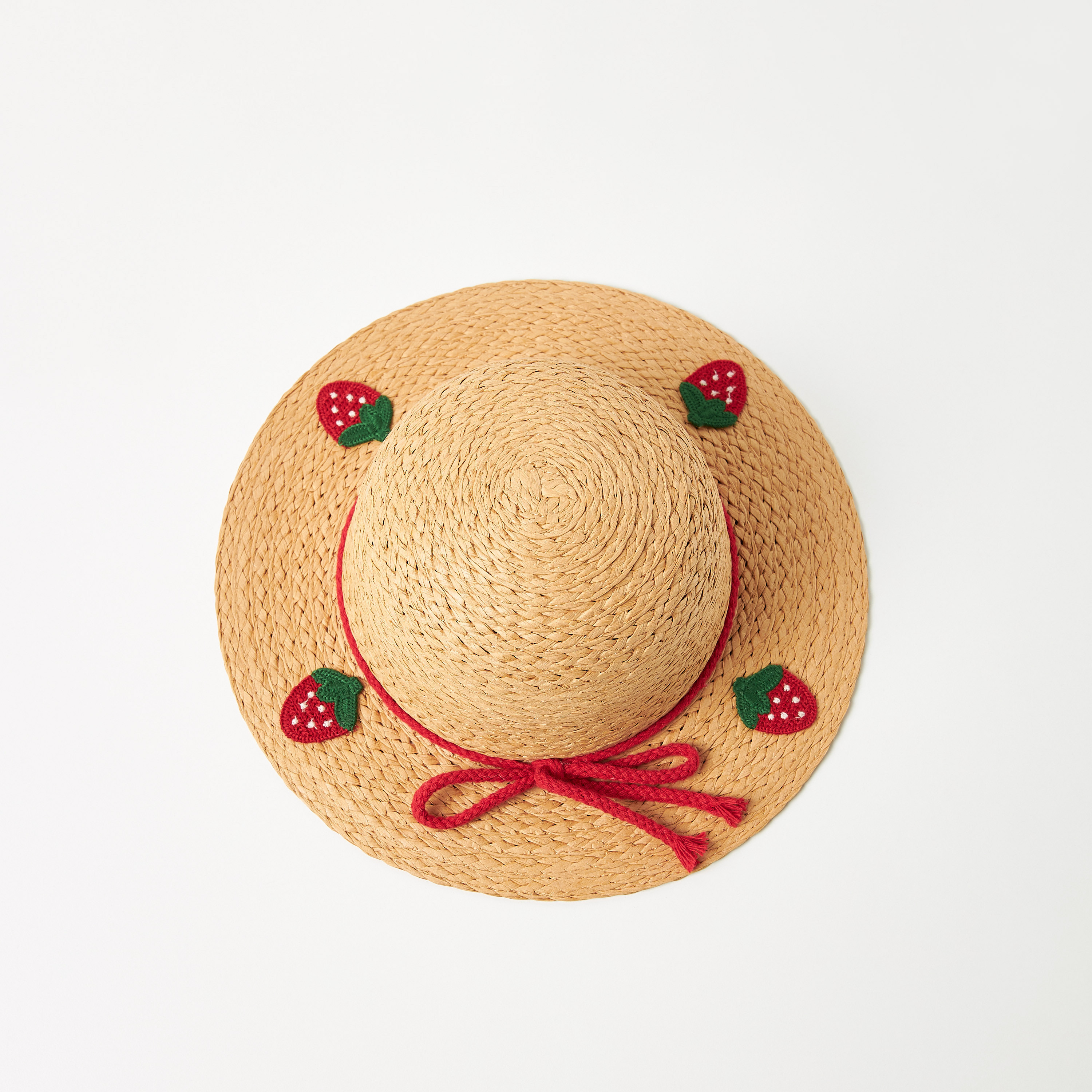 Juniors Strawberry Applique Wide Brim Hat-baby-girls-accessories-caps-image-4
