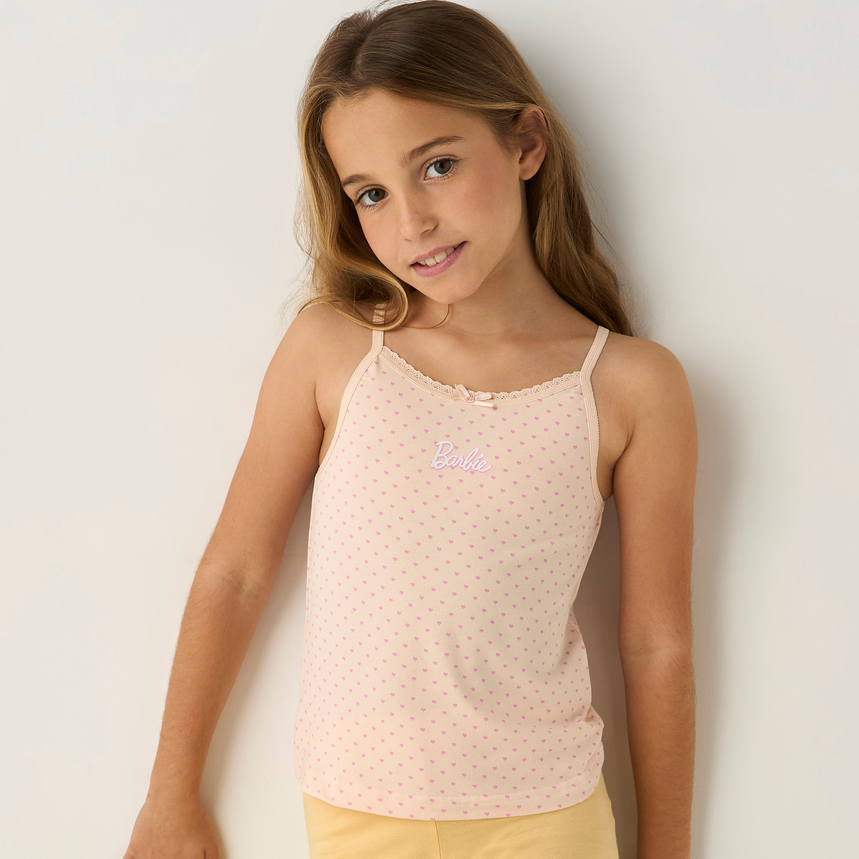 Barbie Print Camisole - Set of 3-girls-clothing-innerwear-vests-image-5