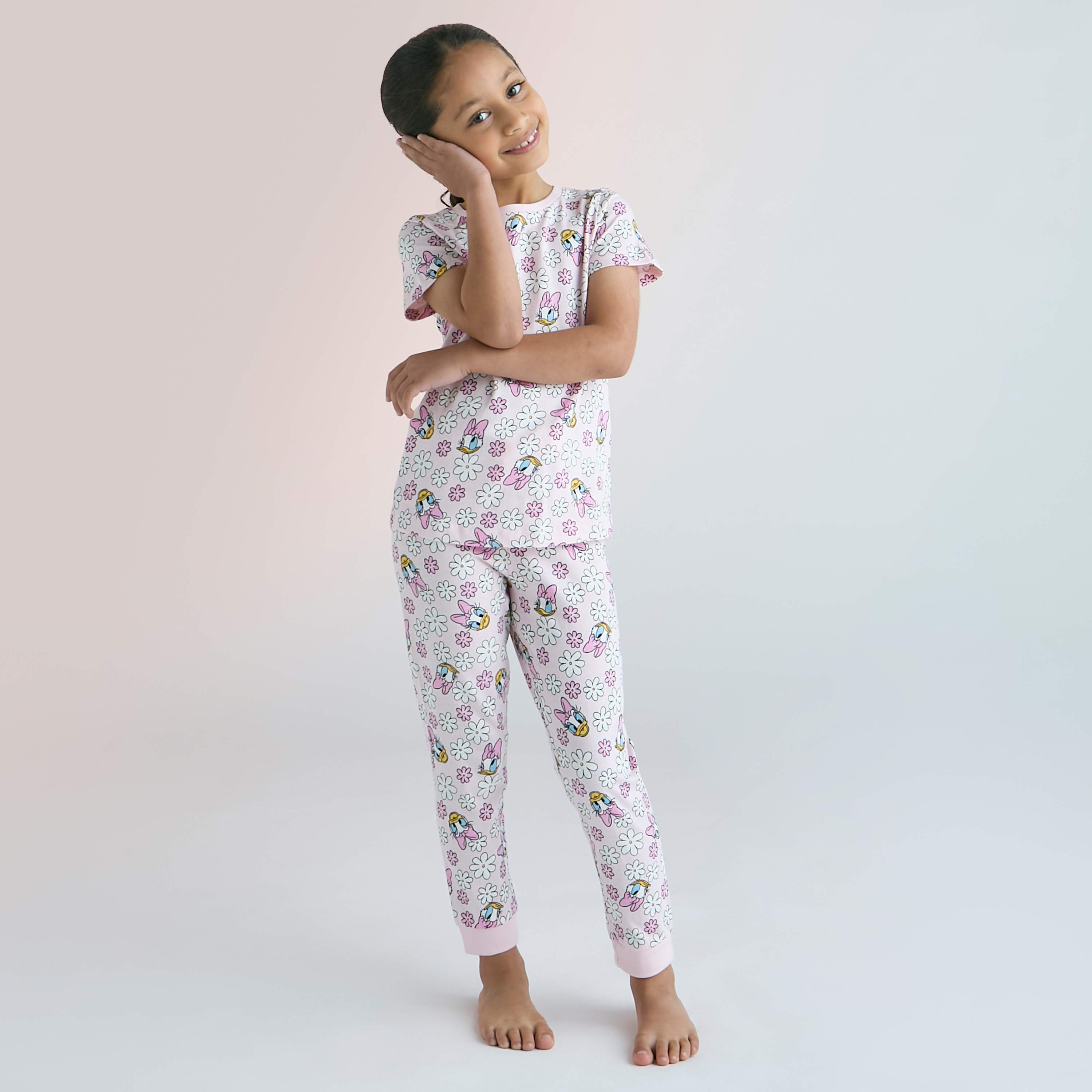 تيشيرت بطبعات وبنطلون بيجاما مطاطي - مجموعة من طقمين-girls-clothing-nightwear-image-2
