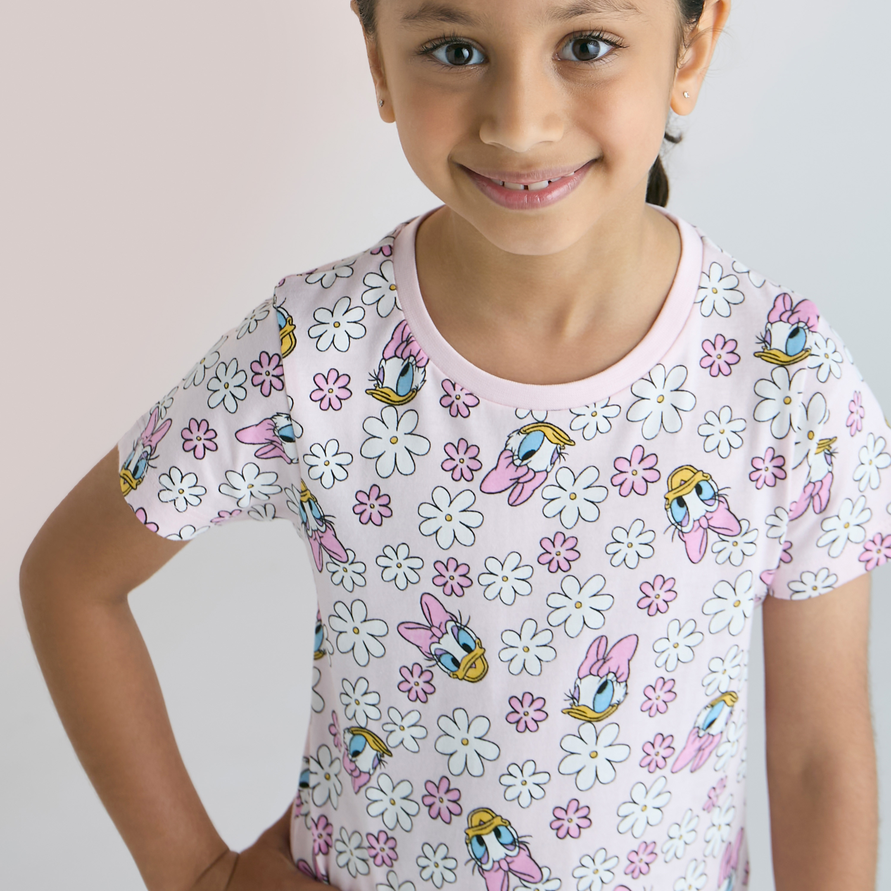 تيشيرت بطبعات وبنطلون بيجاما مطاطي - مجموعة من طقمين-girls-clothing-nightwear-image-6