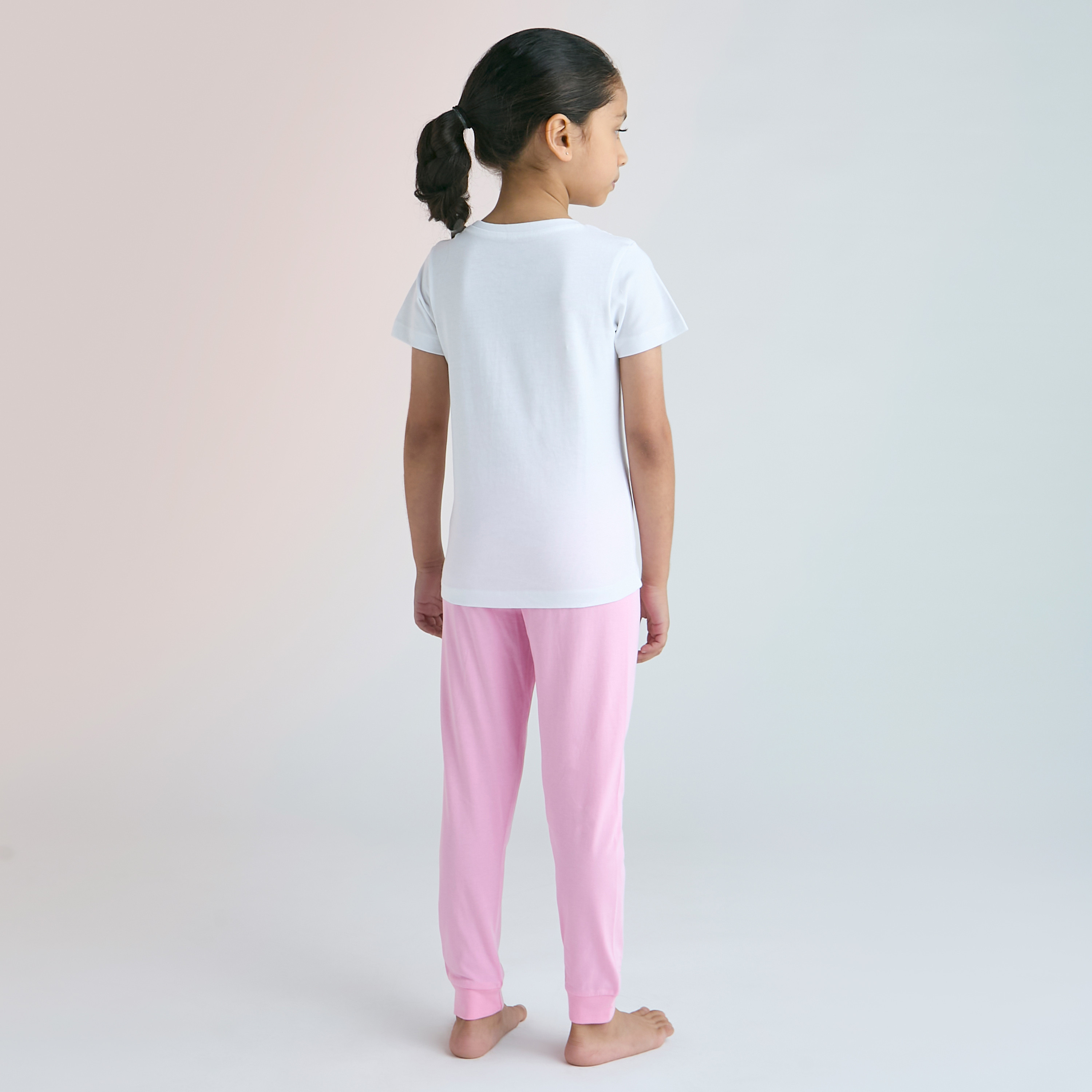 تيشيرت بطبعات وبنطلون بيجاما مطاطي - مجموعة من طقمين-baby-girls-clothing-nightwear-pyjamasets-image-1