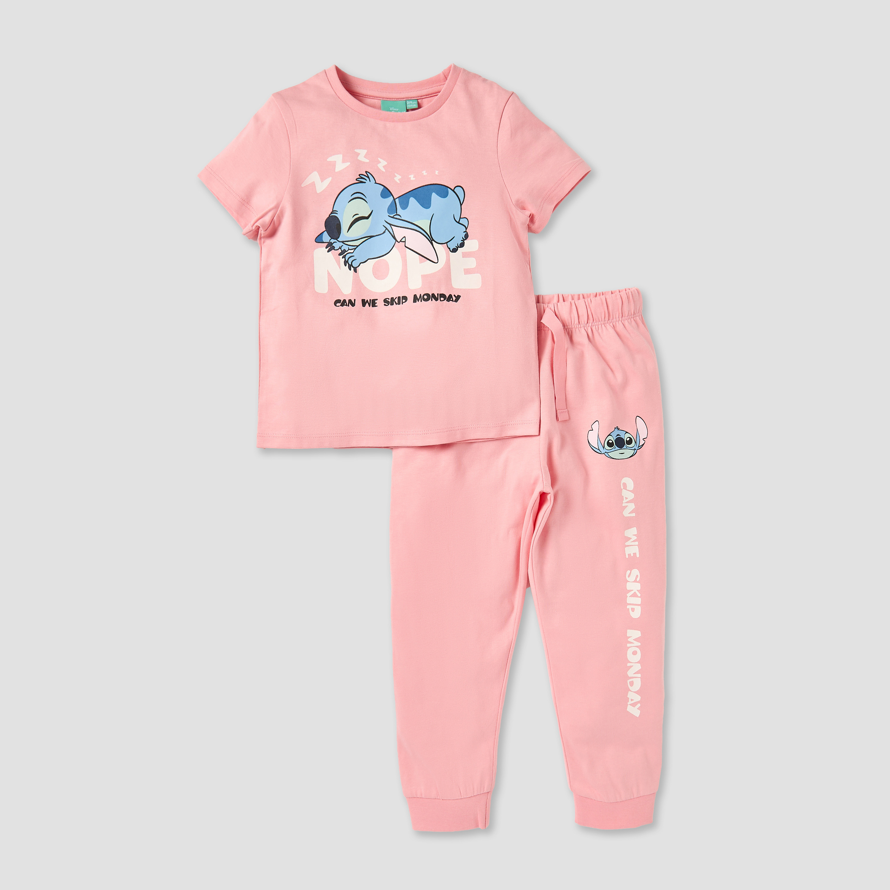 Disney Stitch Print T-shirts and Pyjamas - Set of 2-baby-girls-clothing-multipacks-image-3