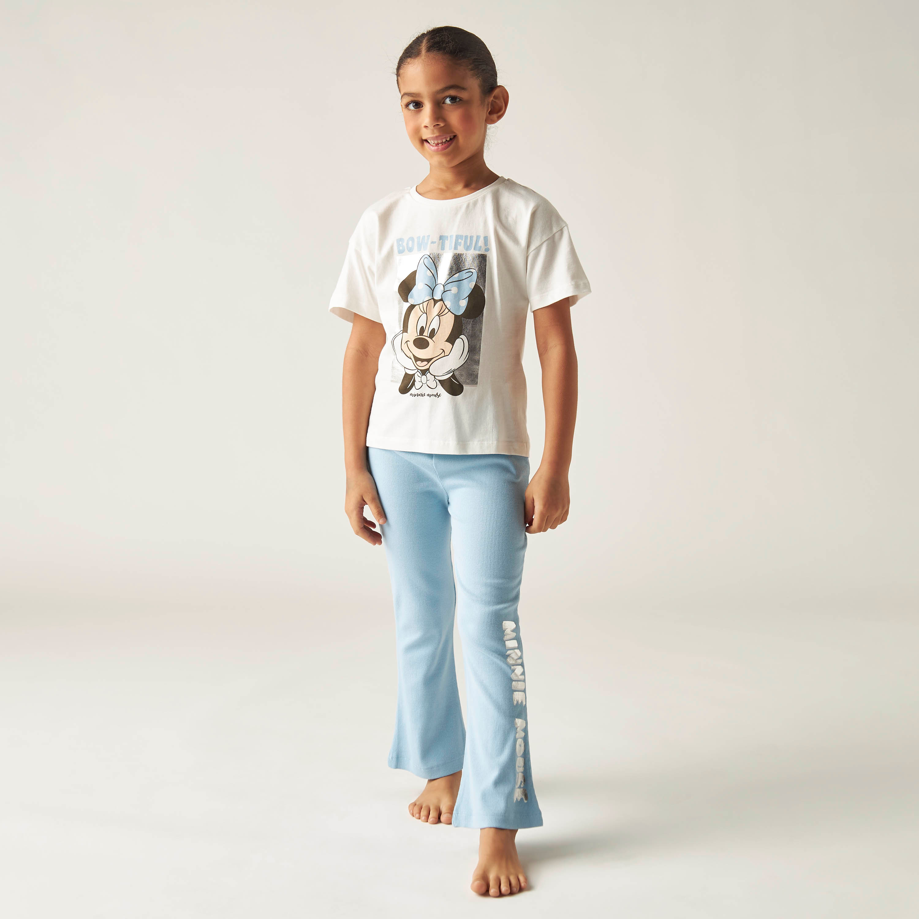 طقم بنطلون بيجاما وتيشيرت بطبعات ميني ماوس من ديزني-girls-clothing-nightwear-image-1