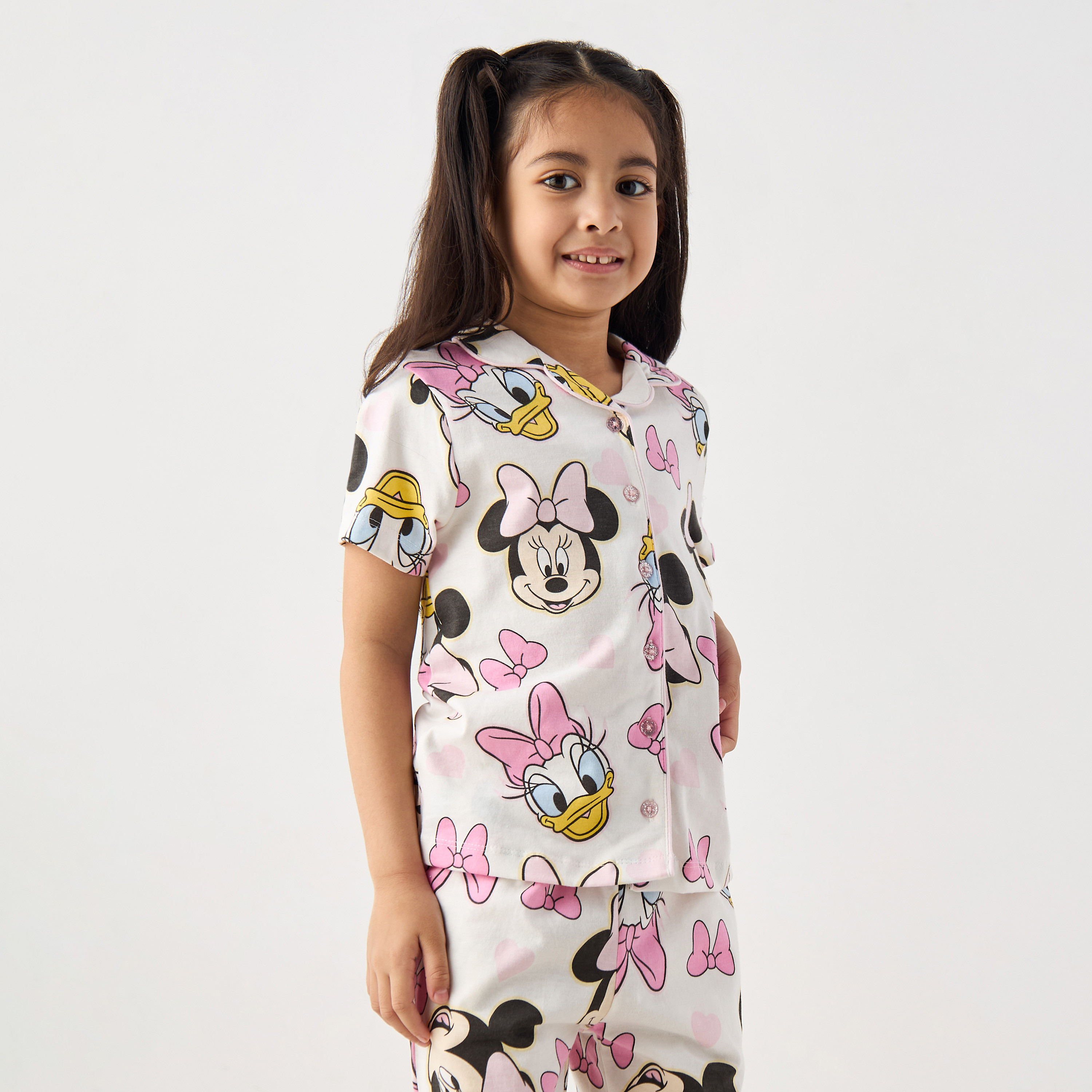 Disney All-Over Minnie Mouse and Daisy Duck Print Shirt and Pyjama Set-girls-clothing-nightwear-image-2