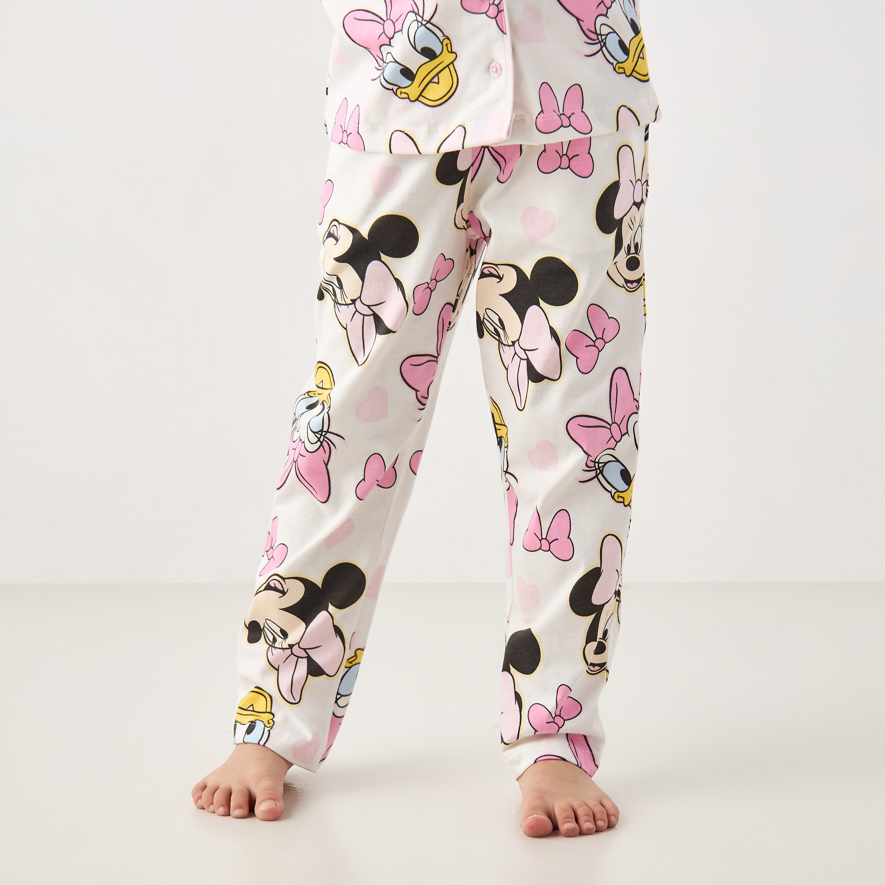 Disney All-Over Minnie Mouse and Daisy Duck Print Shirt and Pyjama Set-girls-clothing-nightwear-image-3