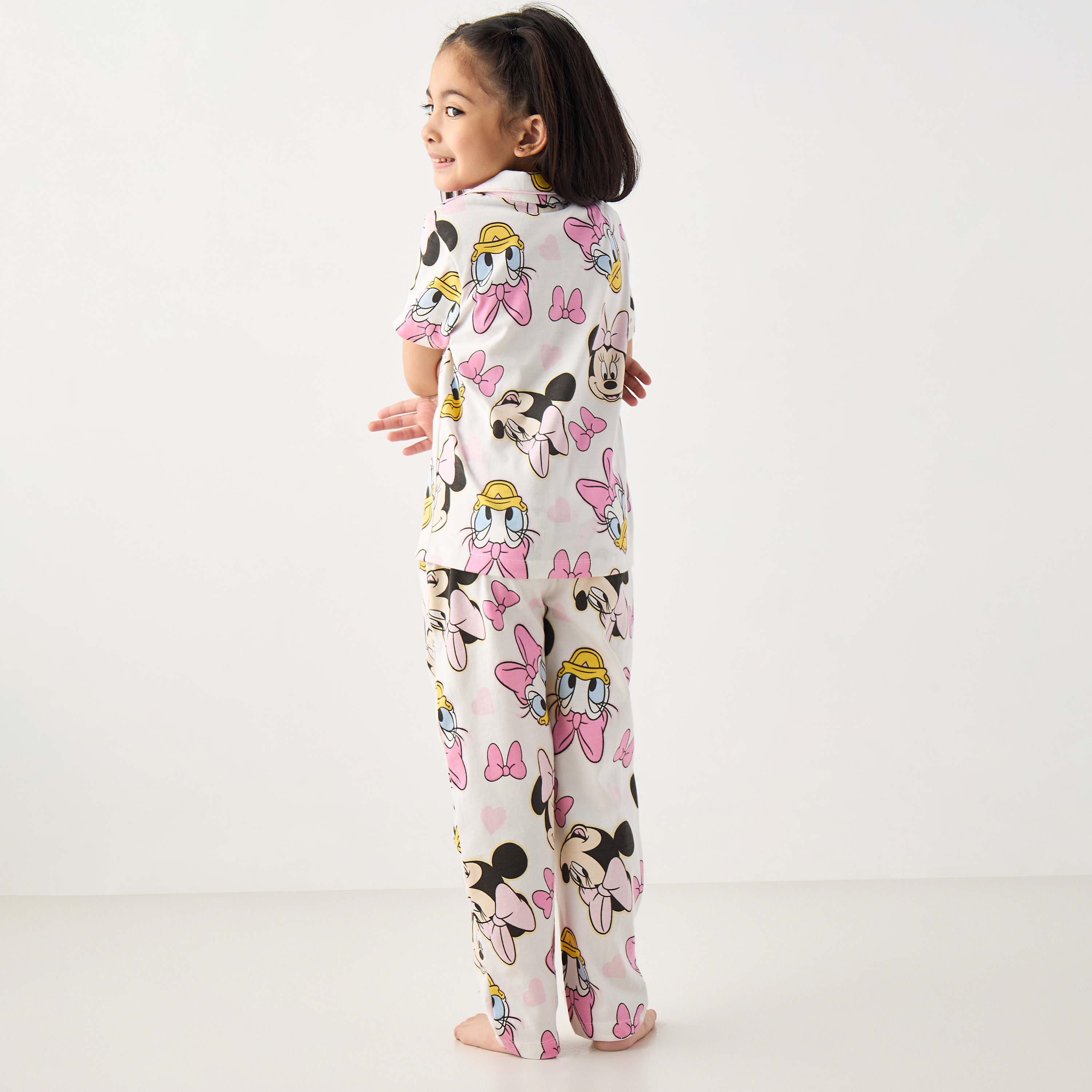 Disney All-Over Minnie Mouse and Daisy Duck Print Shirt and Pyjama Set-girls-clothing-nightwear-image-4