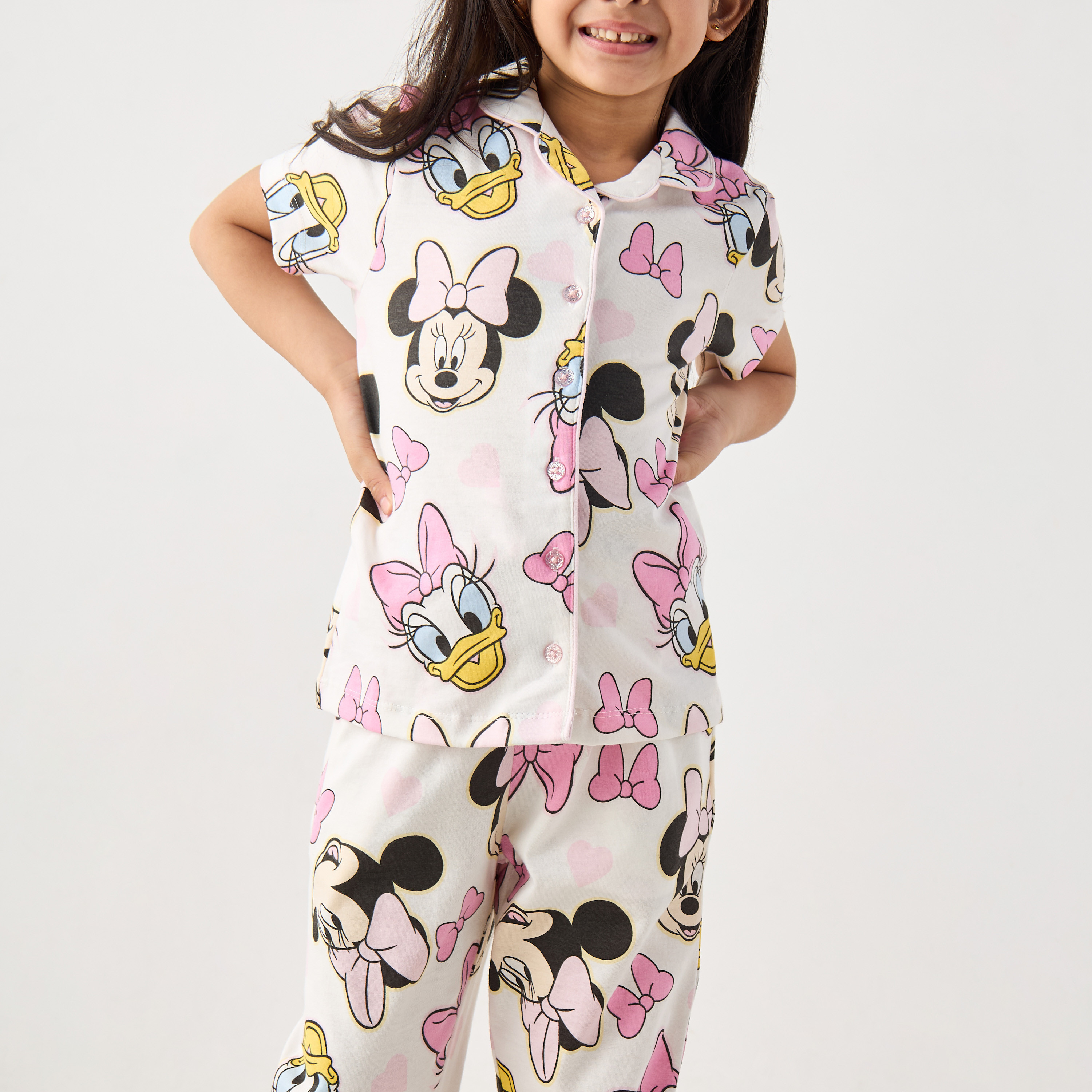 Disney All-Over Minnie Mouse and Daisy Duck Print Shirt and Pyjama Set-girls-clothing-nightwear-image-5
