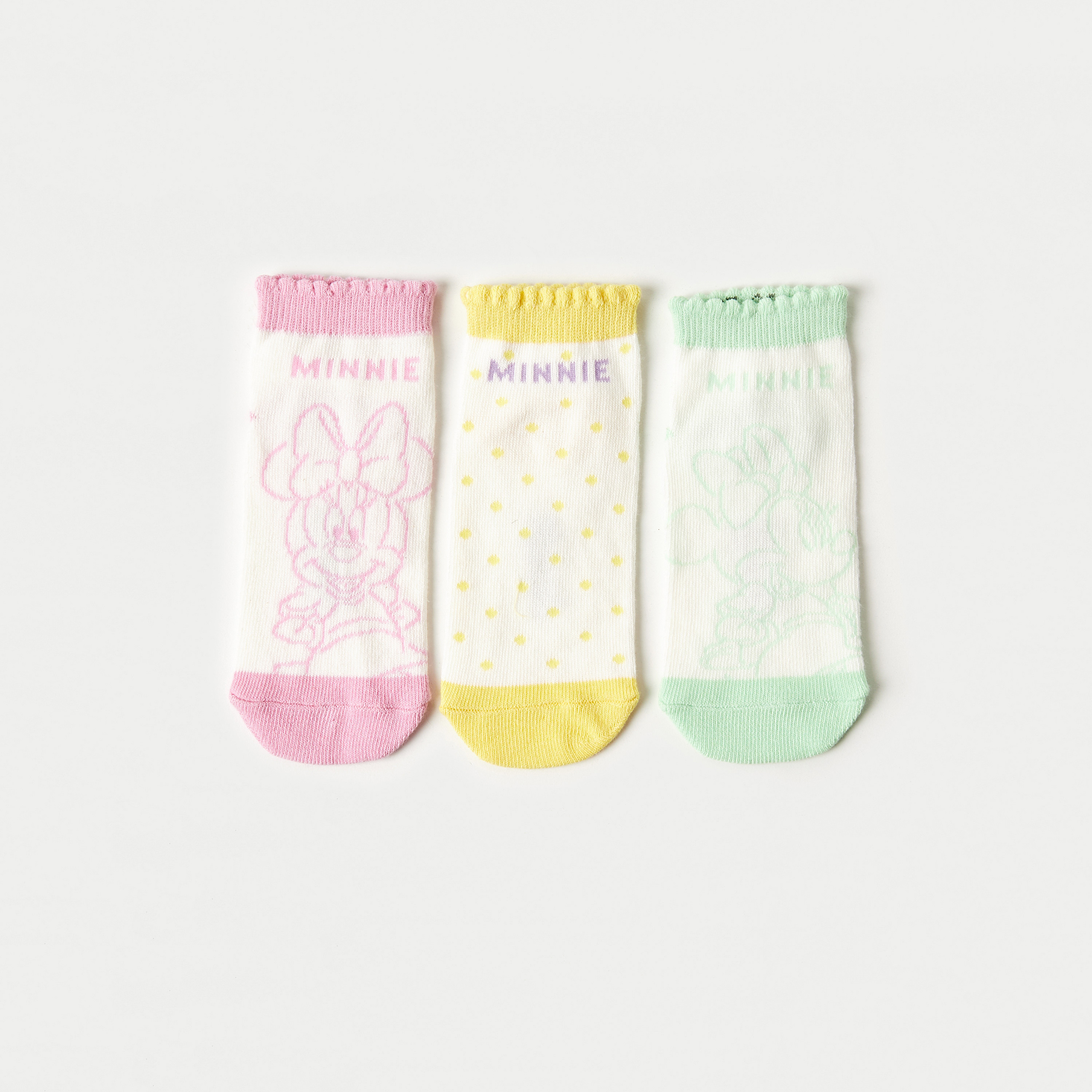 Disney Minnie Mouse Print Socks - Set of 3-girls-accessories-socks-image-1
