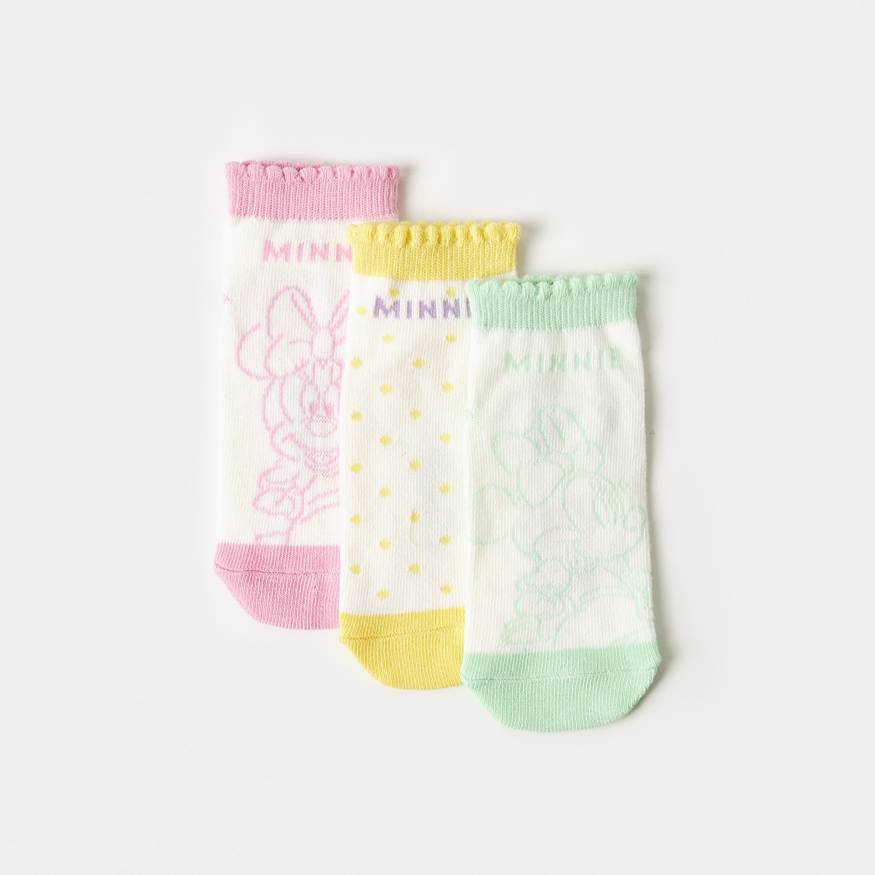 Disney Minnie Mouse Print Socks - Set of 3-girls-accessories-socks-image-2