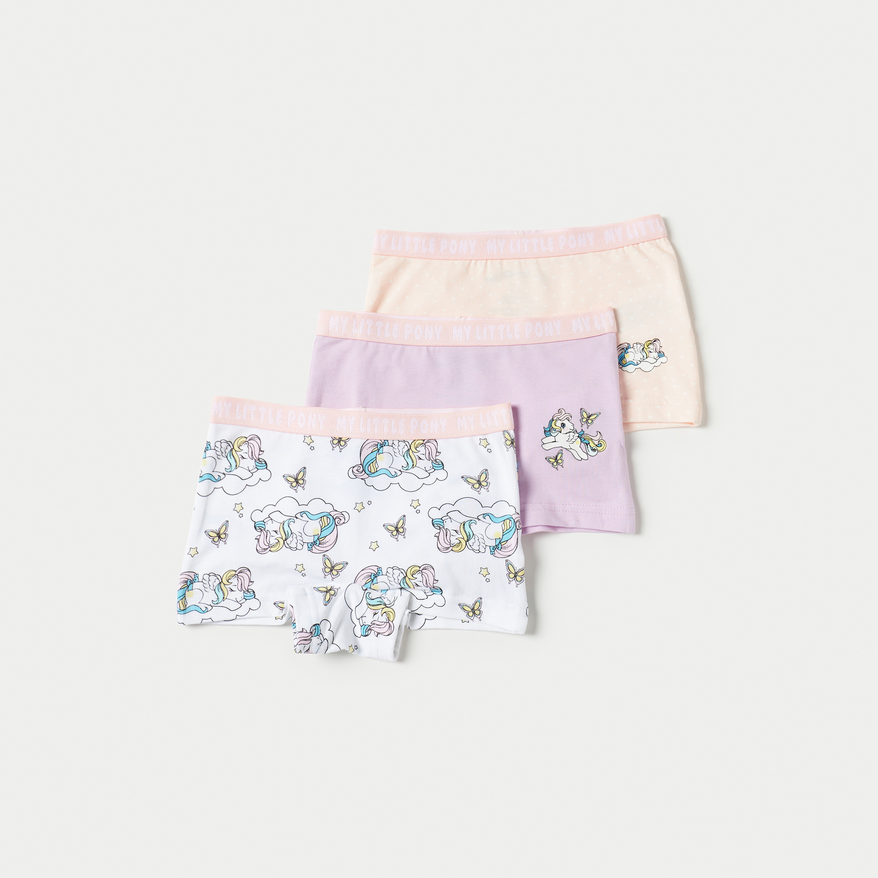 My Little Pony Print Boxers with Elasticated Waistband - Set of 3-girls-clothing-multipacks-image-1