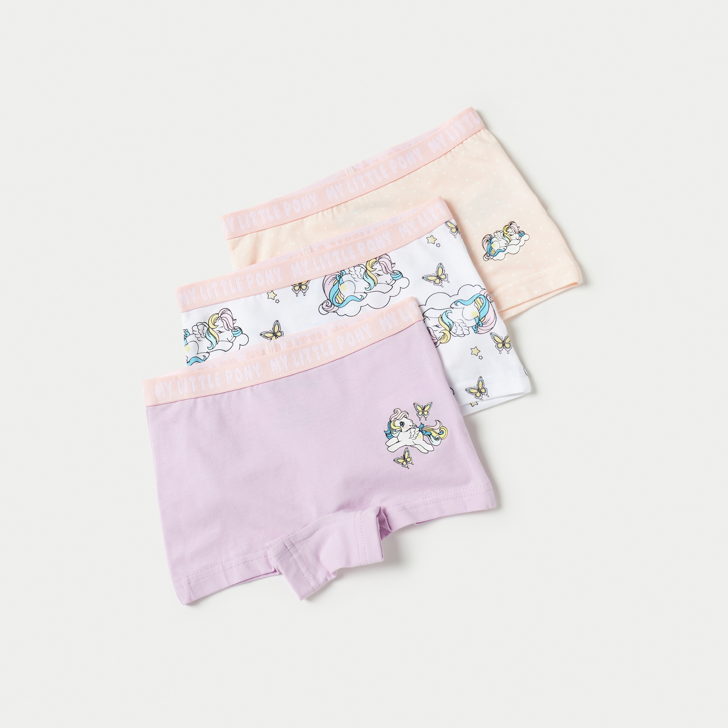 My Little Pony Print Boxers with Elasticated Waistband - Set of 3-girls-clothing-multipacks-image-2