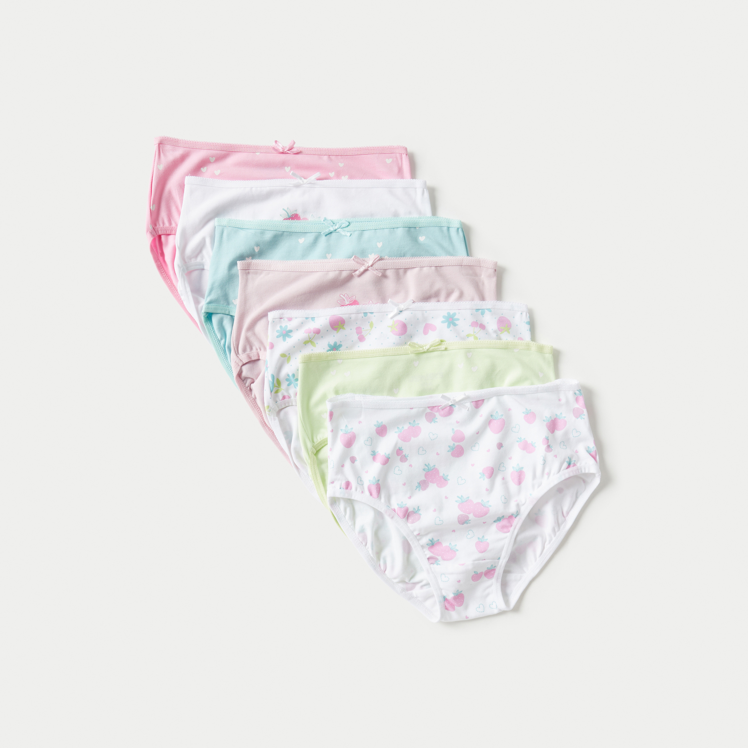 سراويل داخلية بطبعات وفيونكة من جونيورز - طقم من 7 قطع-girls-clothing-multipacks-image-1