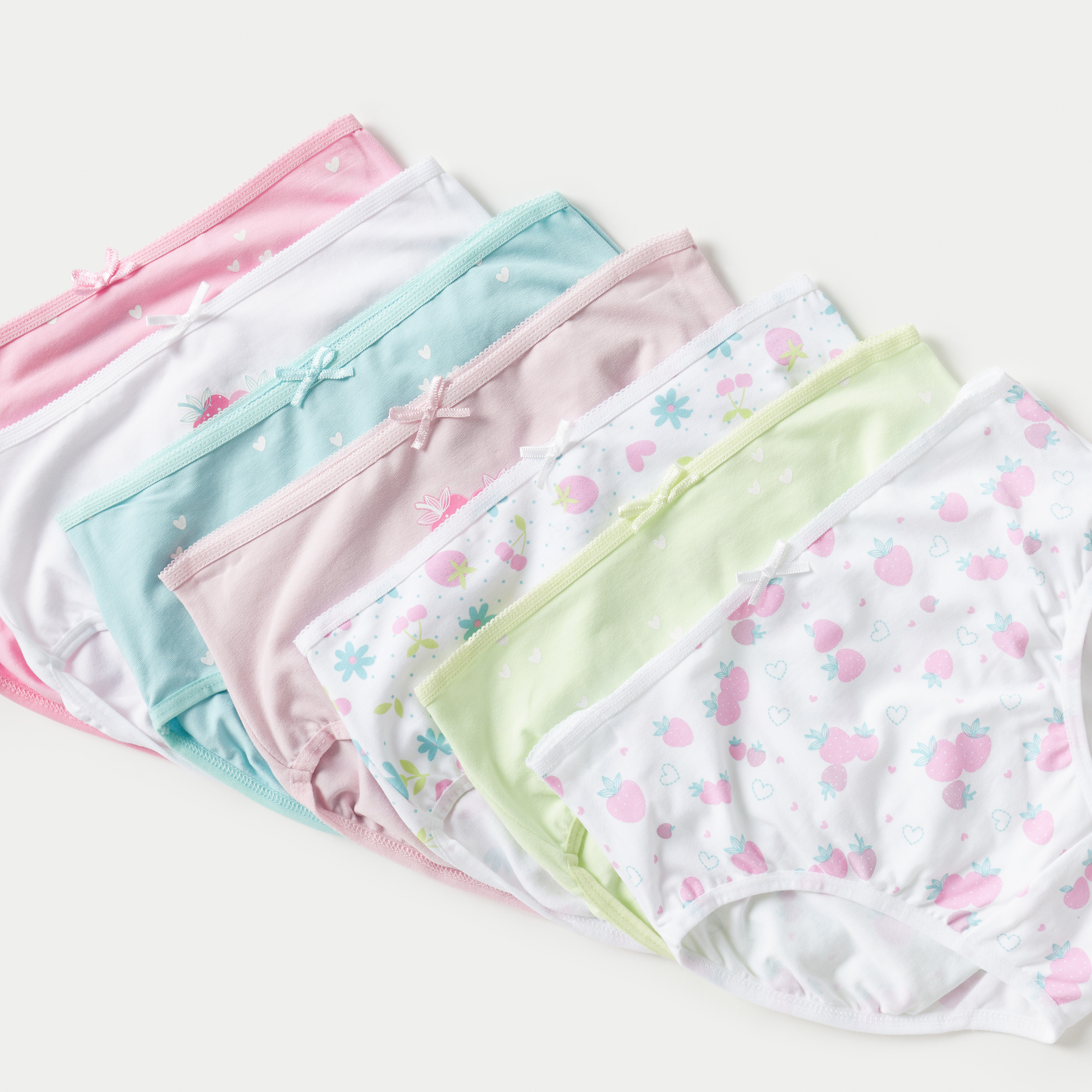 سراويل داخلية بطبعات وفيونكة من جونيورز - طقم من 7 قطع-girls-clothing-multipacks-image-2