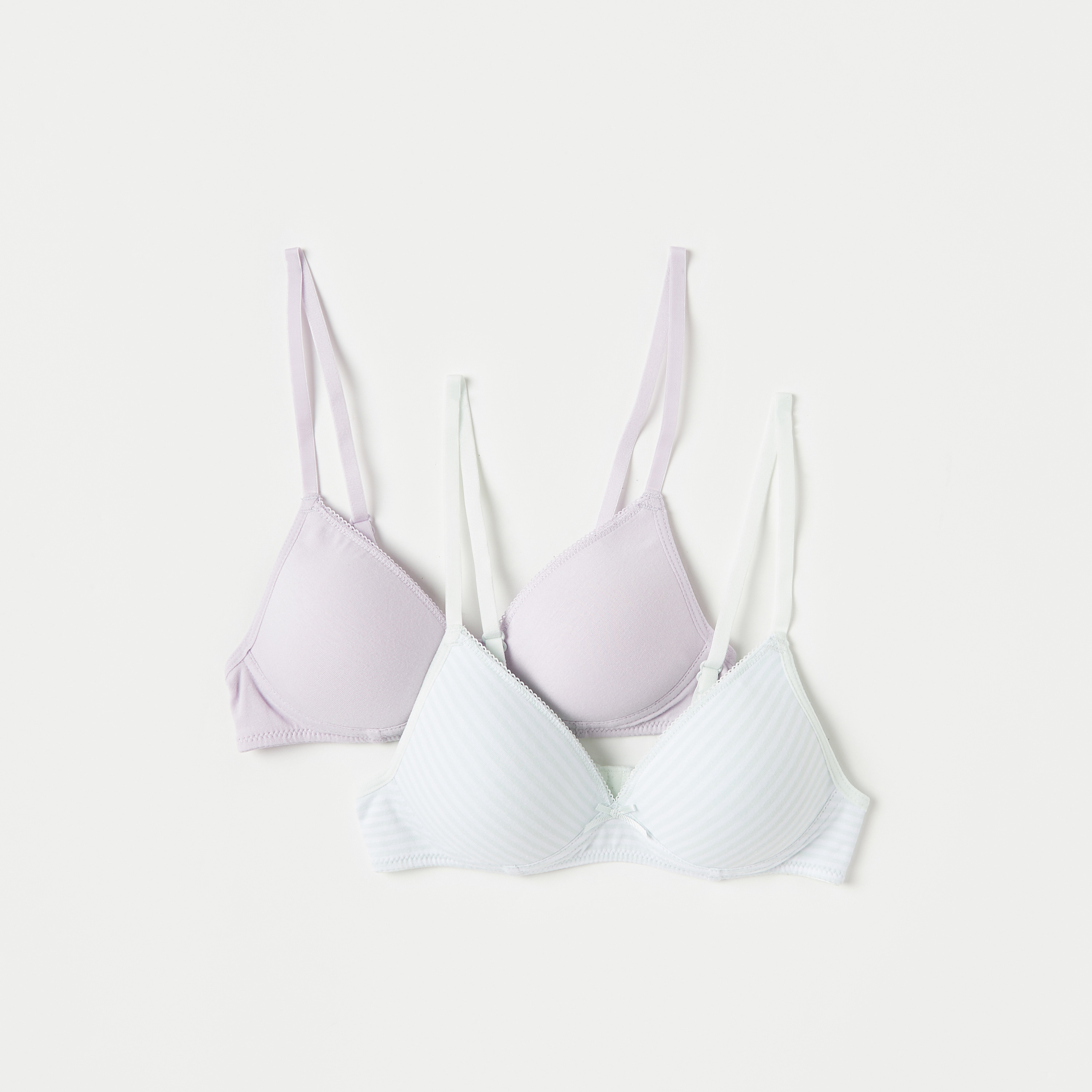 صدريّة بمشبك إغلاق وفيونكة من جونيورز - طقم من قطعتين متنوعتين-girls-clothing-innerwear-bras-image-1
