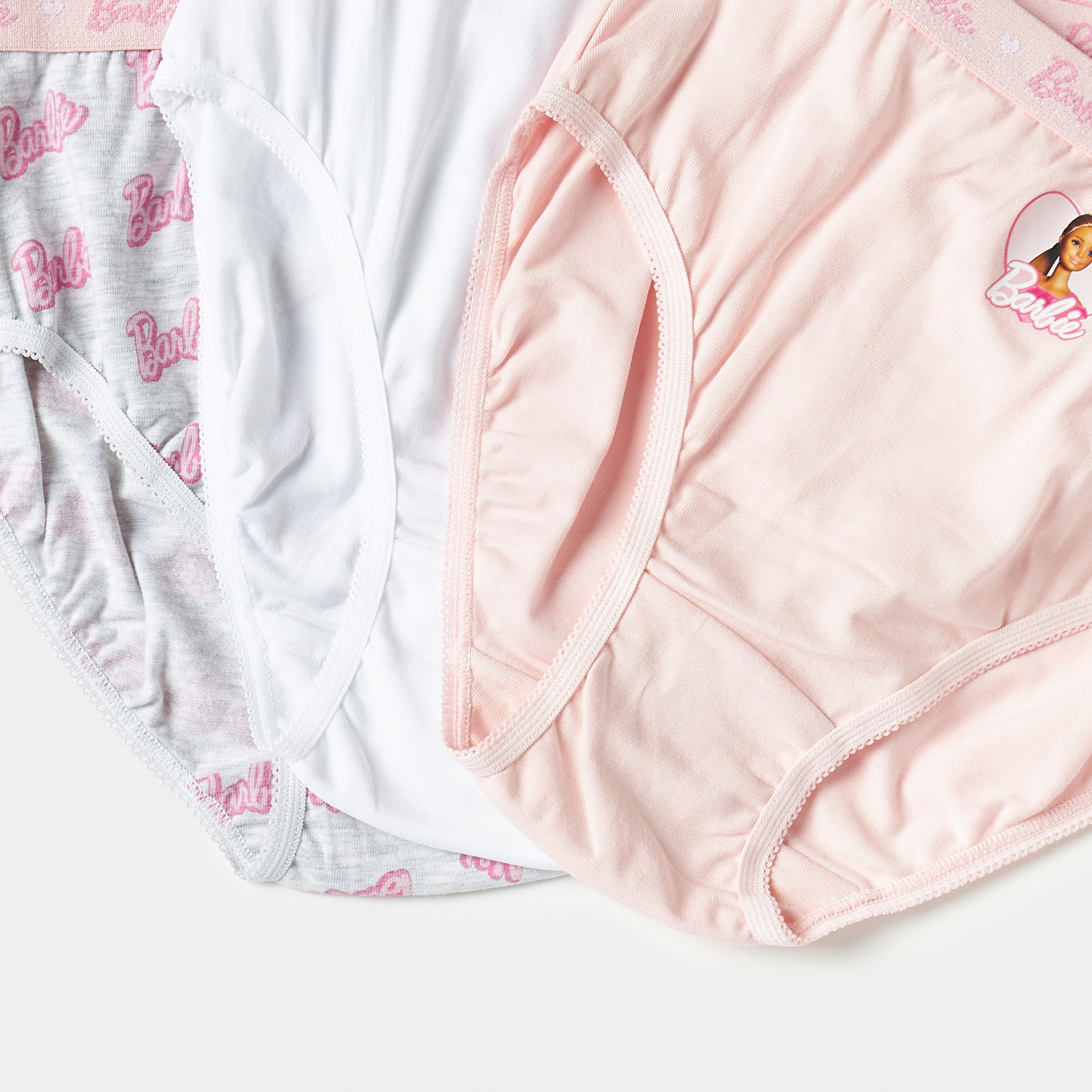 سراويل داخلية بخصر مطّاطي وطبعات باربي - طقم من 3 قطع-girls-clothing-multipacks-image-4